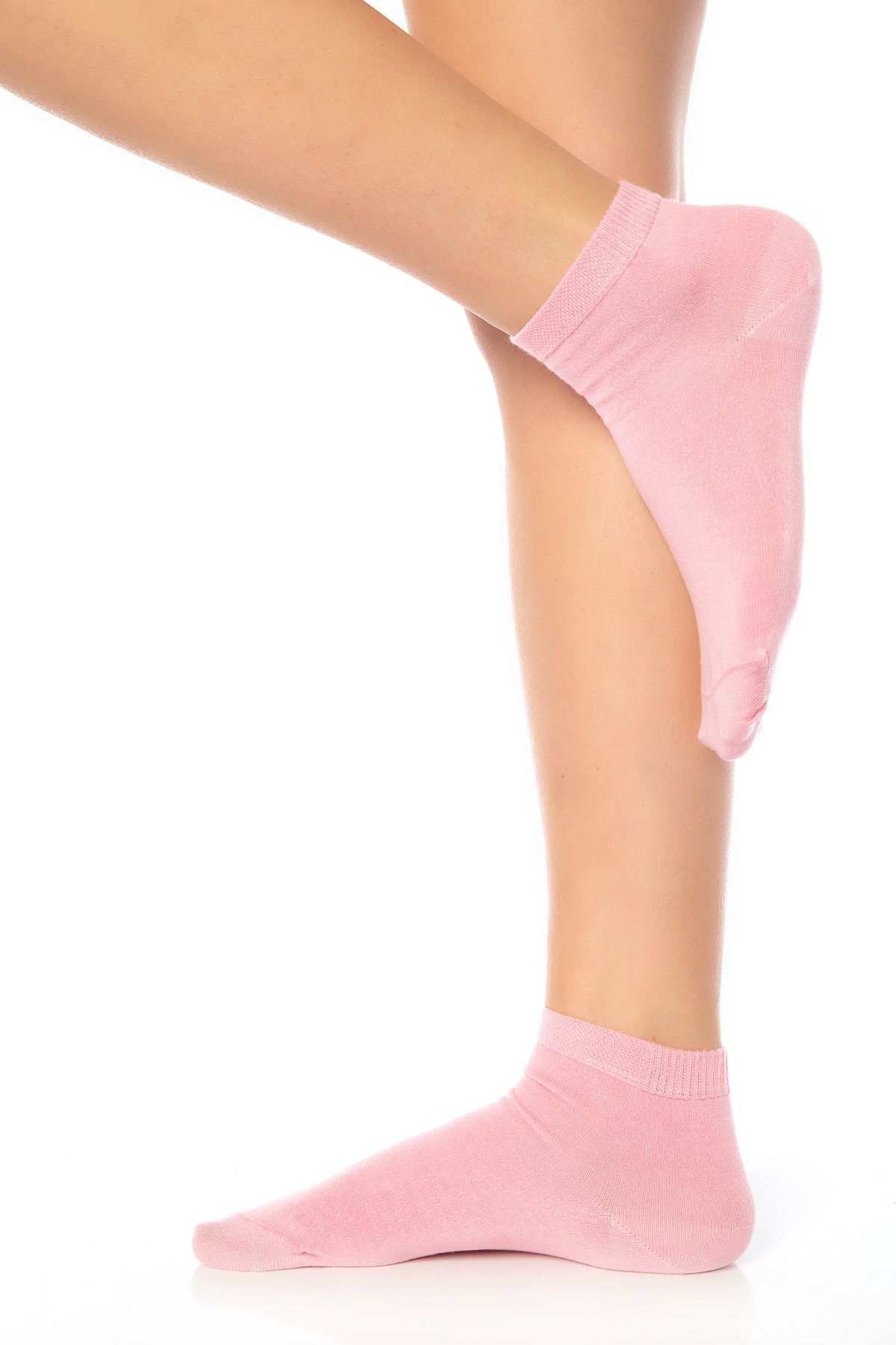 SAYSEZ-Bamboo Women's Half Socks Pink Plain Socks Seamless Premium Boxed 5-Piece 4