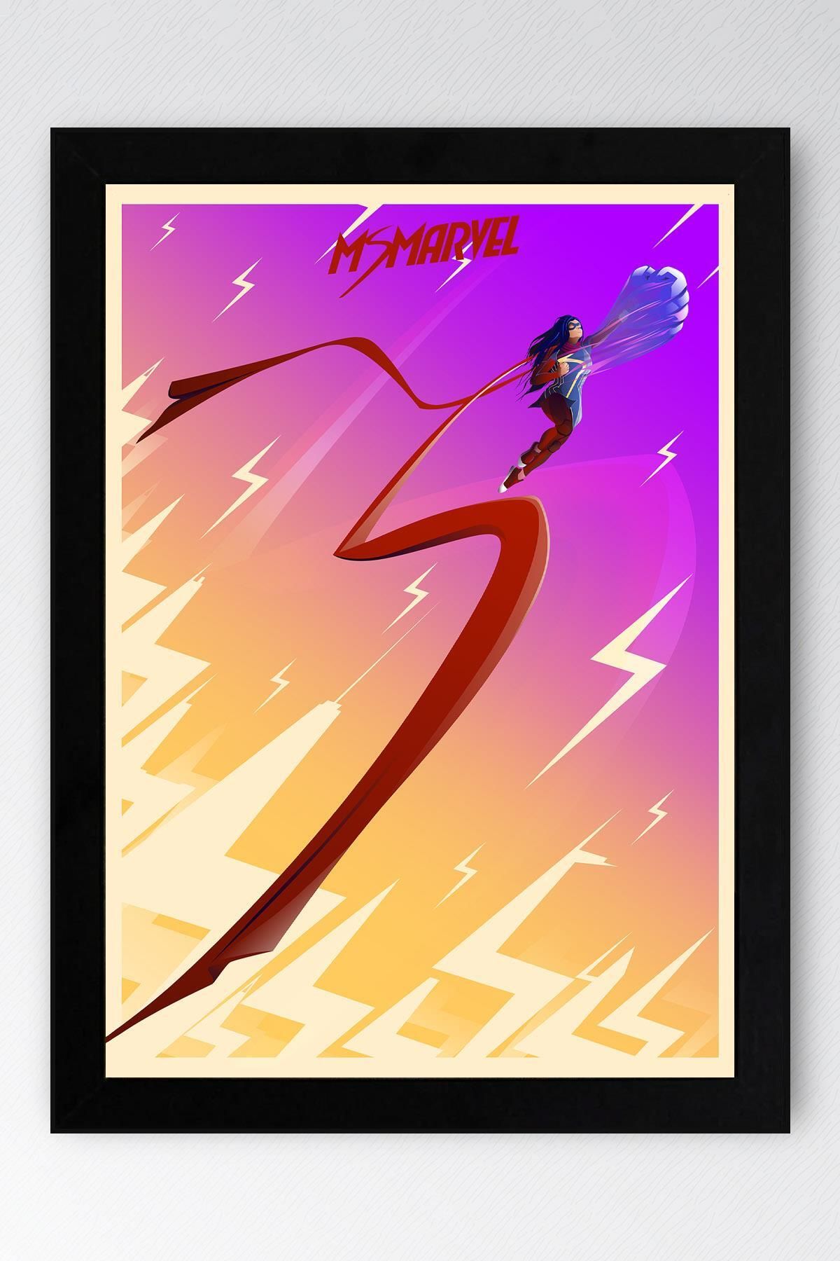 Saturn Ms Marvel Çerçeveli Tablo - Ms. Marvel Film Posteri Tablo