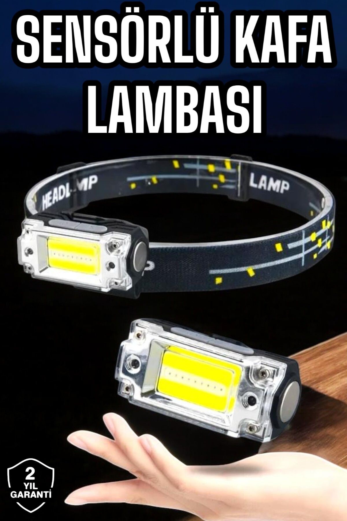 ASTRALTECH Kafa Lambası El Fenerli Kamp Lambası USB Şarjlı Esnek Lamba