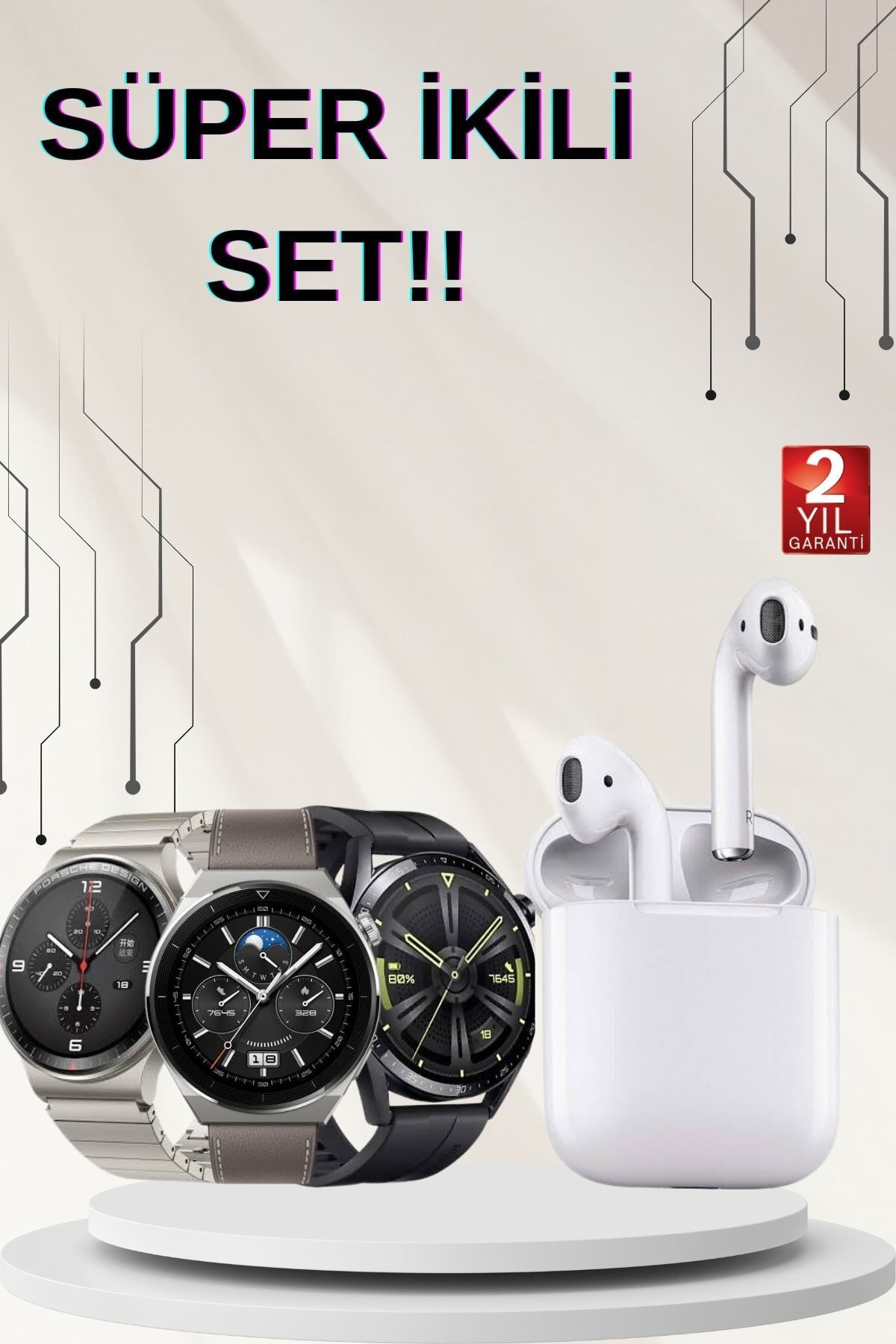 nerede bulurum Akıllı Saat ve Kulaklık Seti Dokunmatik Ekran 5.0 Bluetooth Bağlantılı Sesli Görüşme