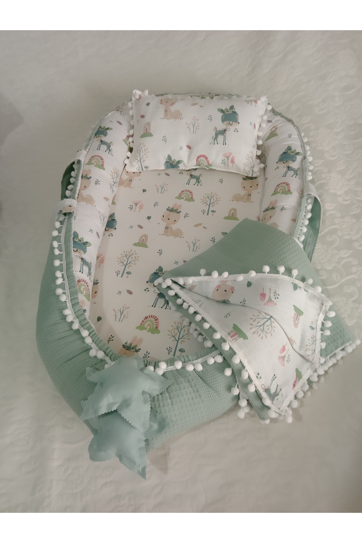 Wenaris Ceylanlı Babynest Seti (SET IÇERİĞİ AÇIKLAMADA MEVCUT) (BULUT YASTIK DAHİL DEĞİLDİR) fotoğrafı 2 (önizleme)