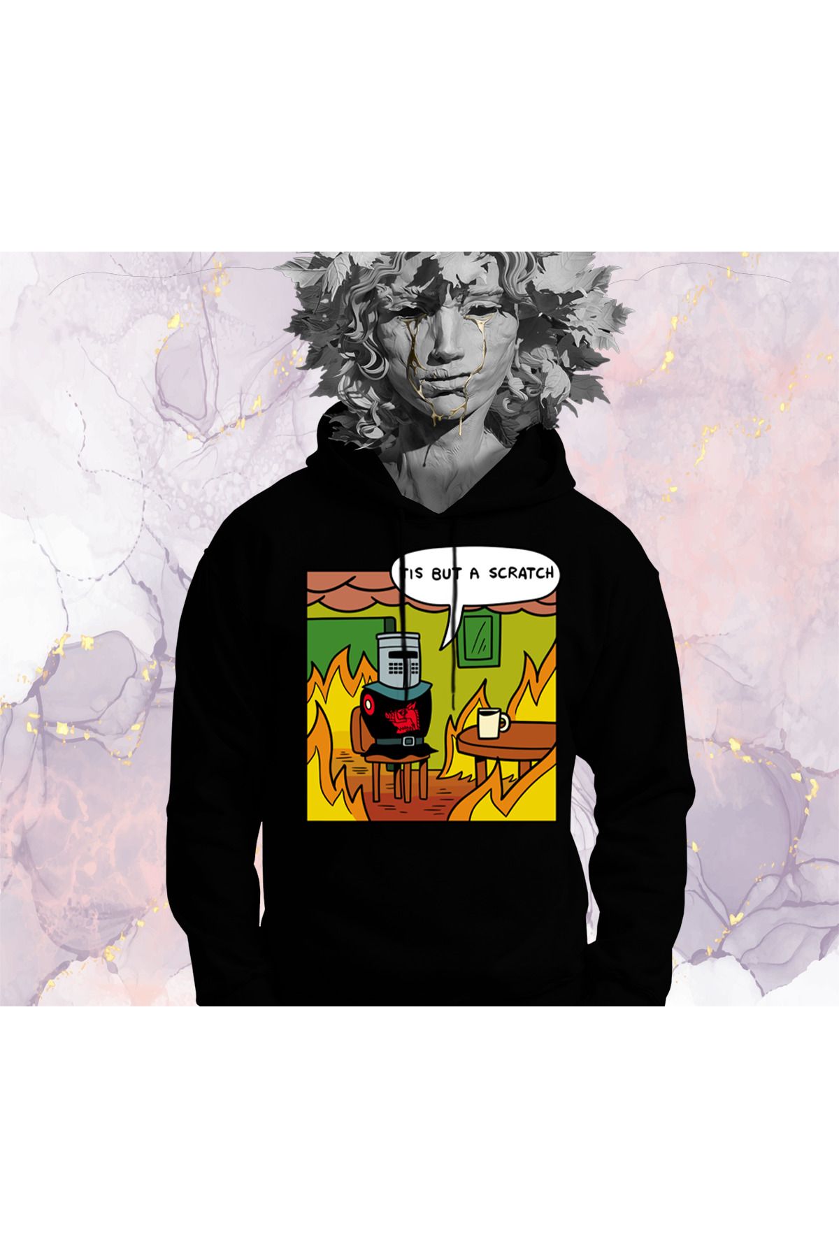 Güvenin Düşü Monty Python - Tis but a scratch - Cepsiz Kapüşonlu Sweatshirt