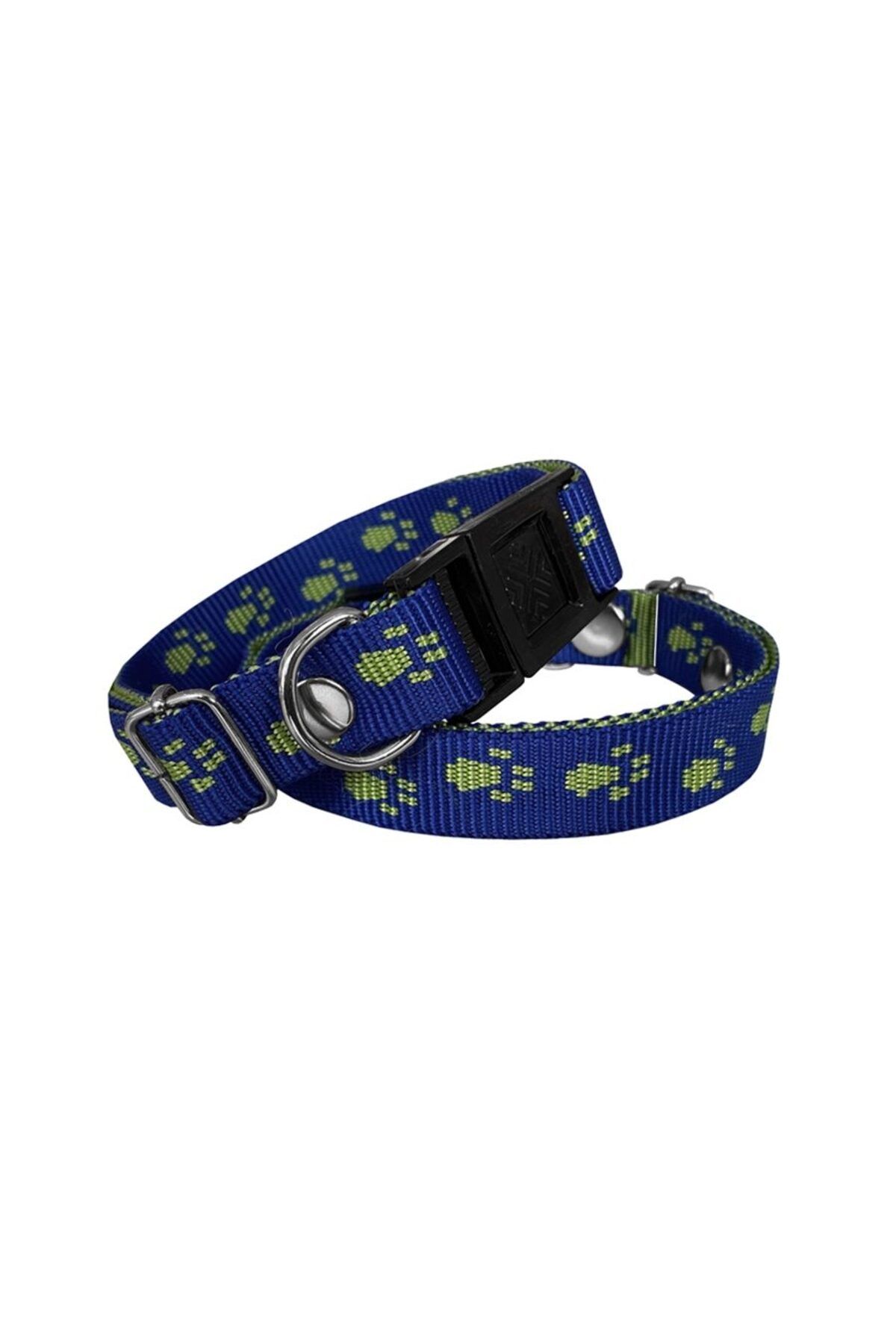 feifei Köpek Tasması Patili Dokuma 2 Cm - Min: 30 Cm - Max: 50 Cm Lacivert