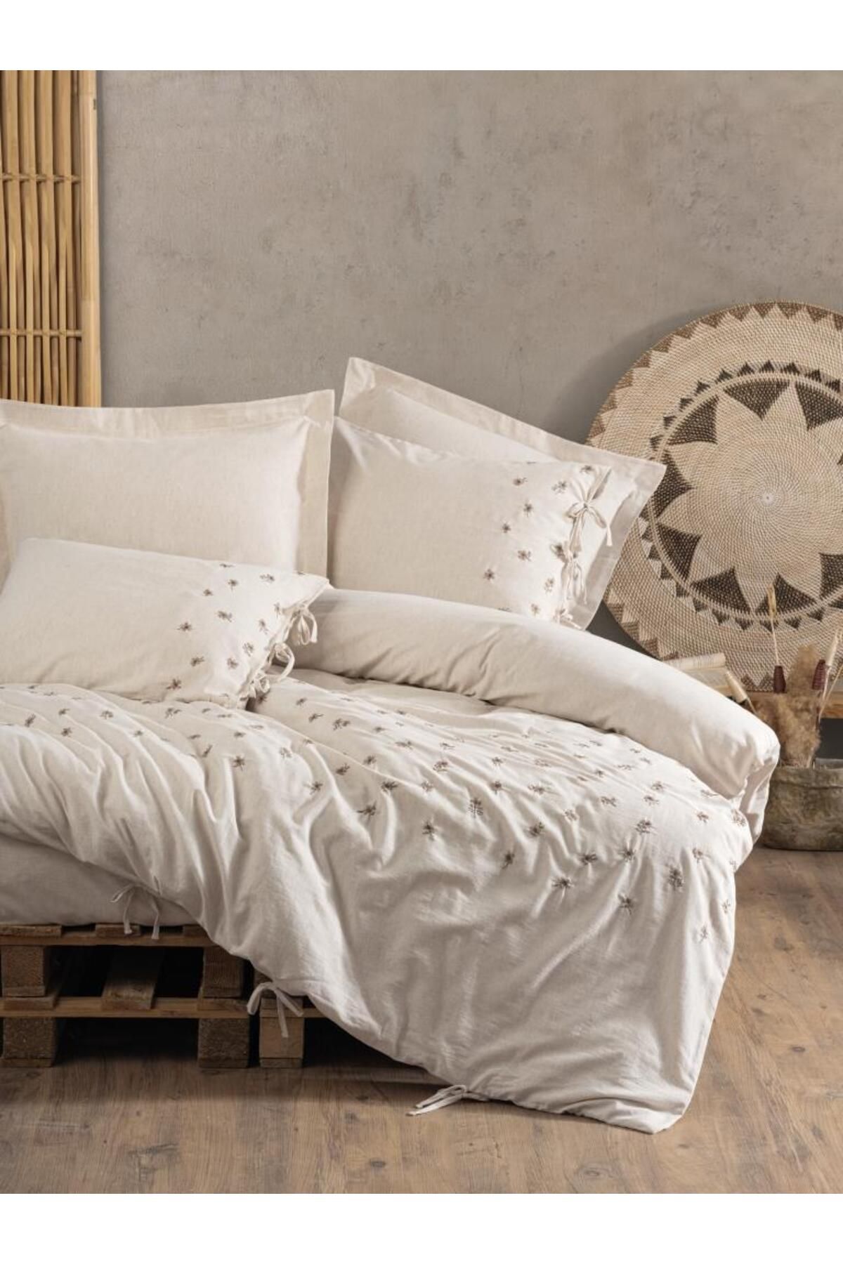 feifei Cotton Keten Çift Kişilik Nevresim Takımı Arie