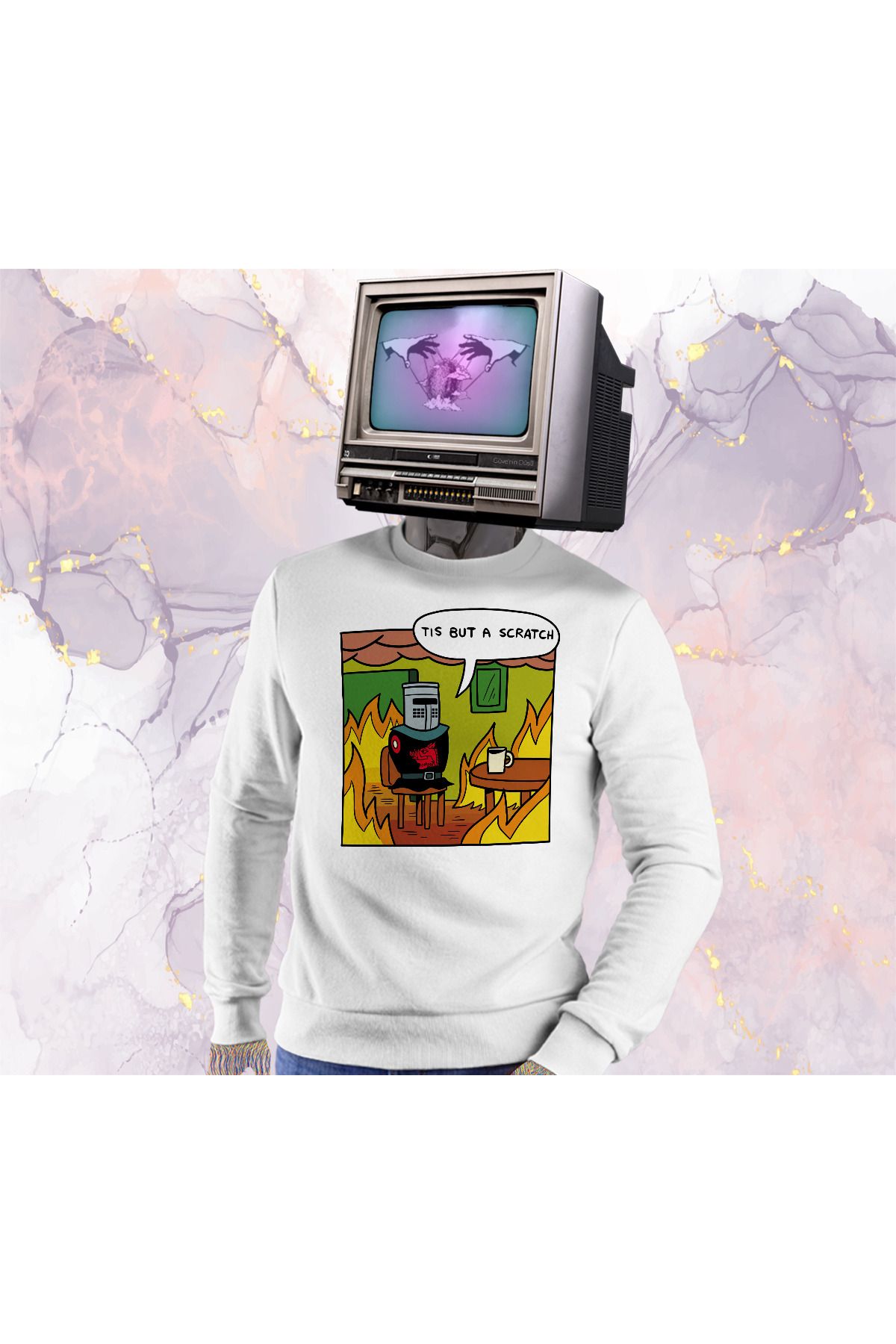 Güvenin Düşü Monty Python - Tis but a scratch - Sweatshirt