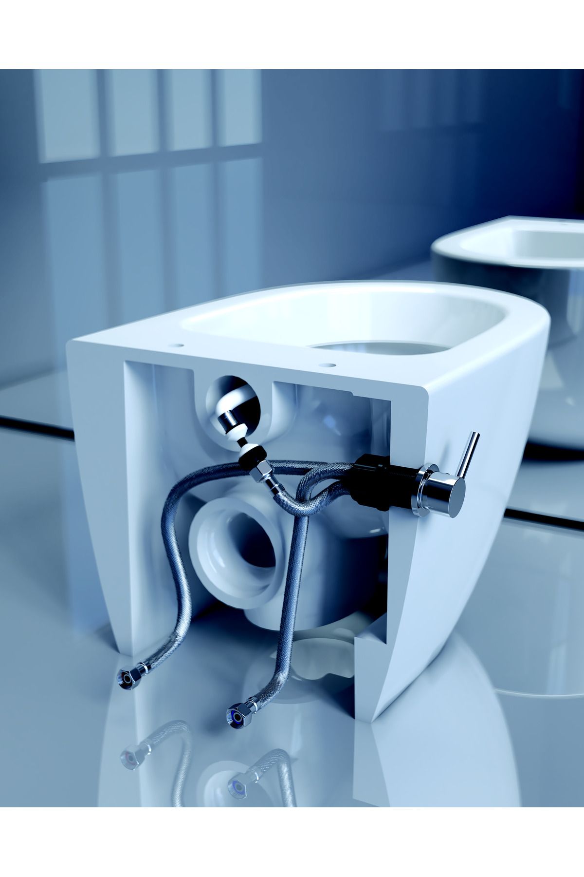 İZYAPI-Hanging Toilet Integrated Toilet Faucet Internal Installation Hot/Cold Use 5