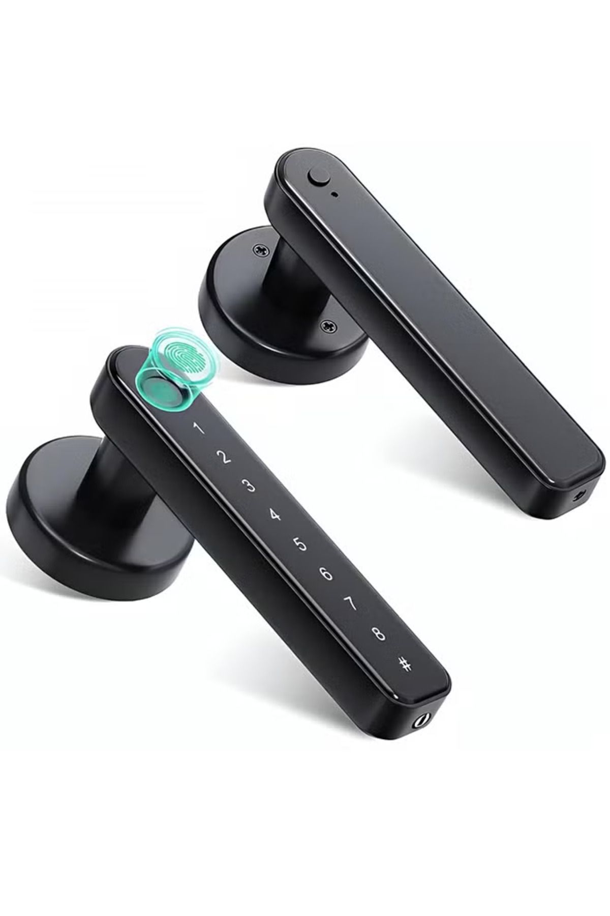 Taimi-Durable and Secure Zinc Alloy Smart Door Lock With Fingerprint, Password, Mechanical Key Black 2