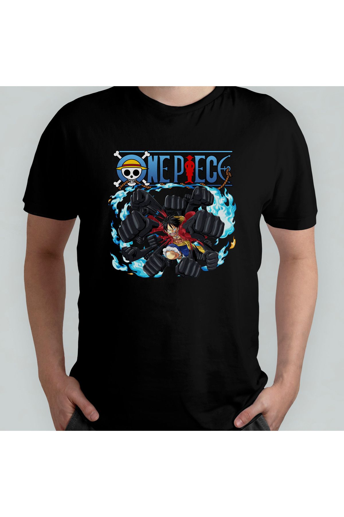 Pixxa One Piece Monkey D. Luffy %100 Pamuklu Bisiklet Yaka T-Shirt Model 19