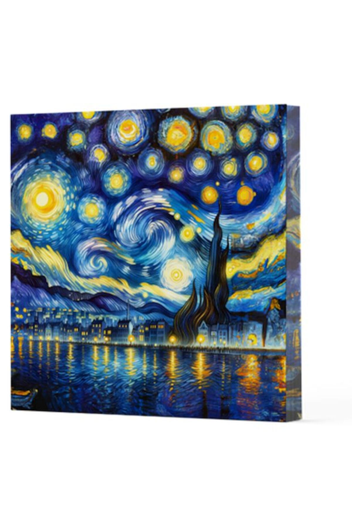 feifei Van Gogh 7 Yıldızlı Gece - Çizgisiz Yan Boyamalı Defter