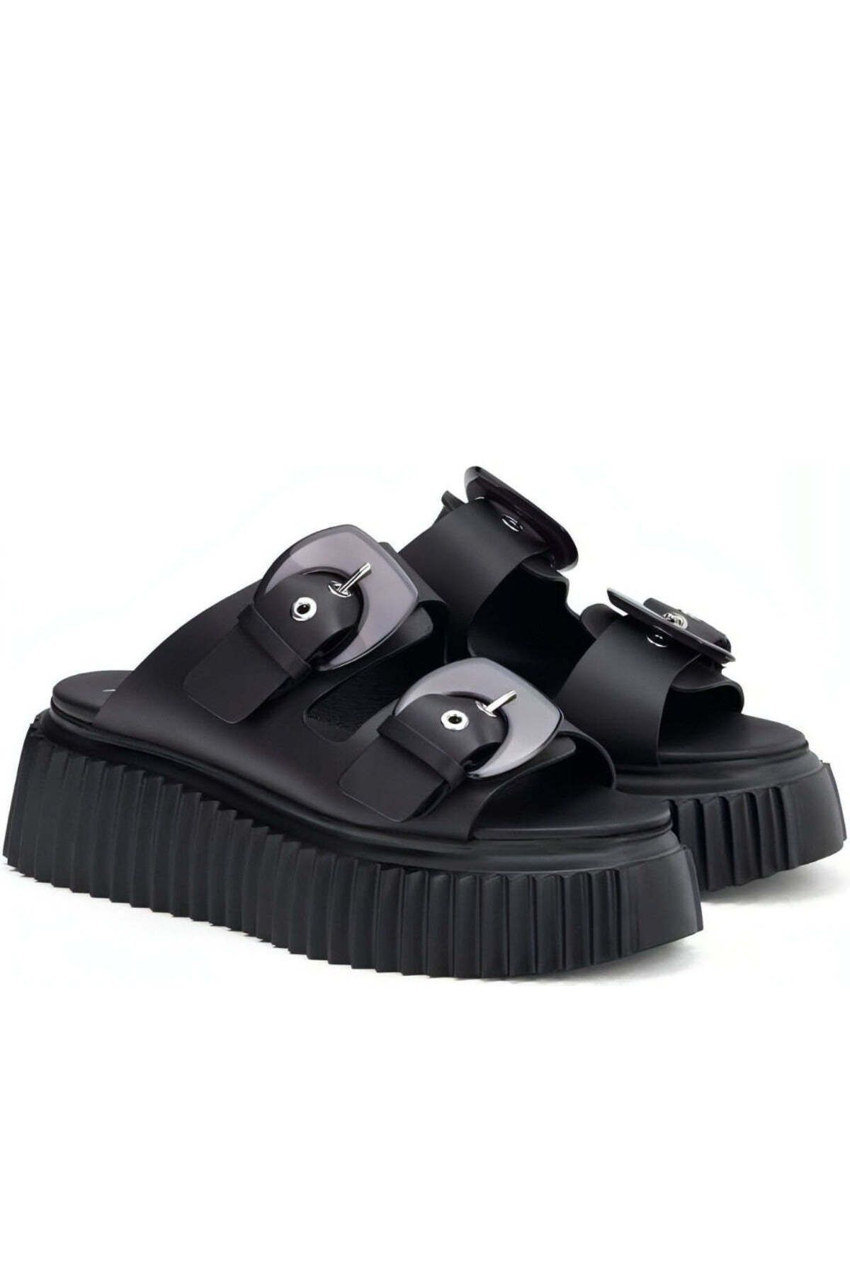 AGL-Black Slippers Womens Shoes 2