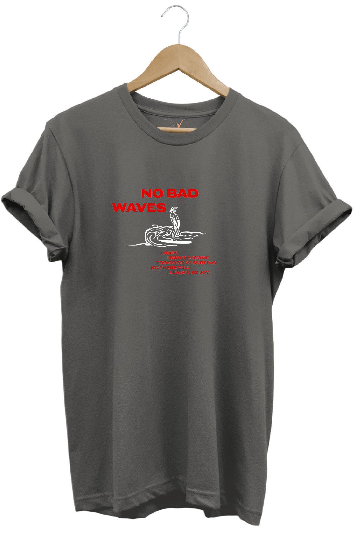 onsrawear Vintage Waves Dalga ve Yazı Baskılı Sörf Regular Fit %100 Pamuk T-Shirt