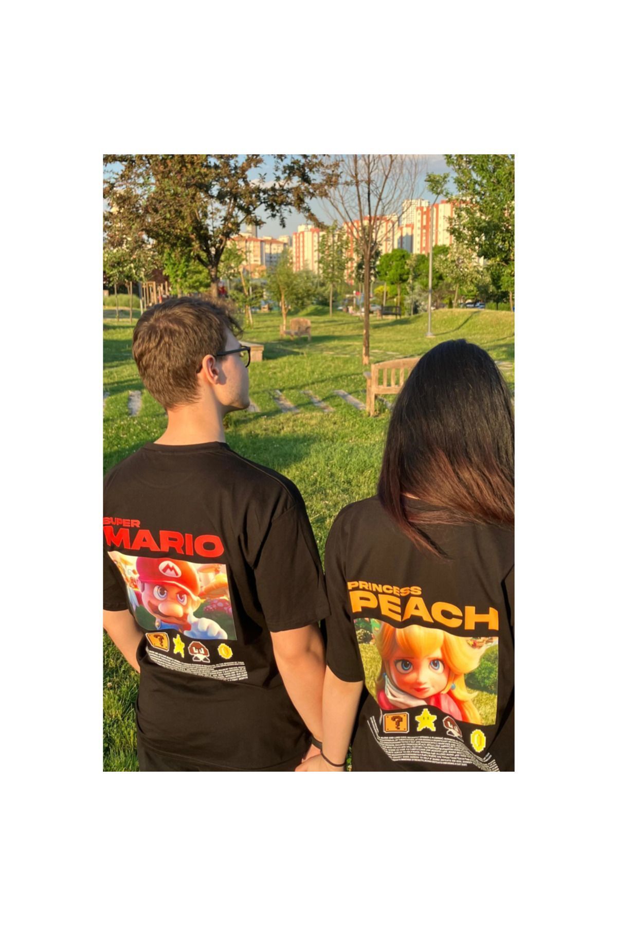 YOHO SPORT-Super Mario and Princess Peach Custom Design Model Printed Tshirt 2