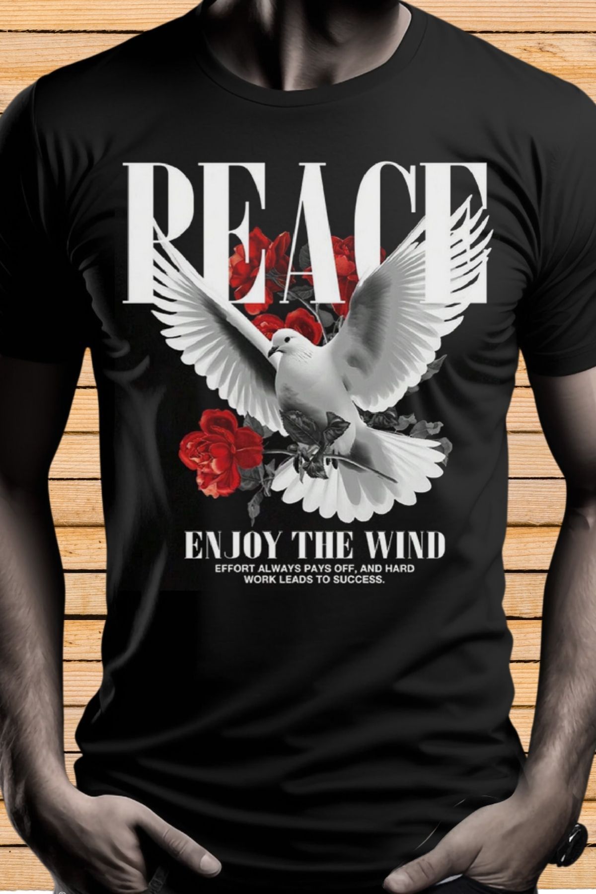 Wish BF Peace Dove Baskılı Oversize T-shirt