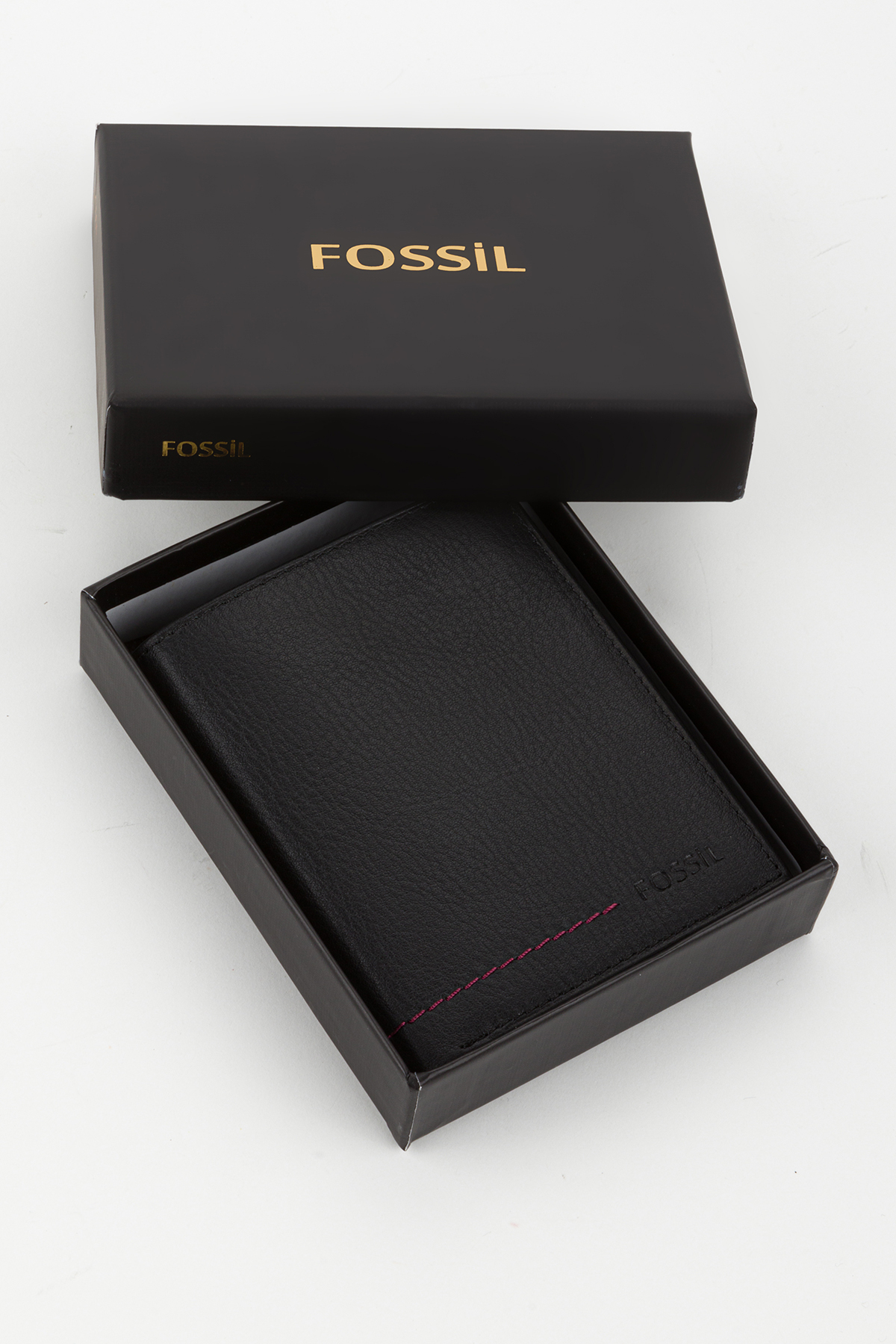 Fossil Kutulu Hakiki Deri Dikey Dikişli Siyah El Portföyü Kartlık Cüzdan görsel 8