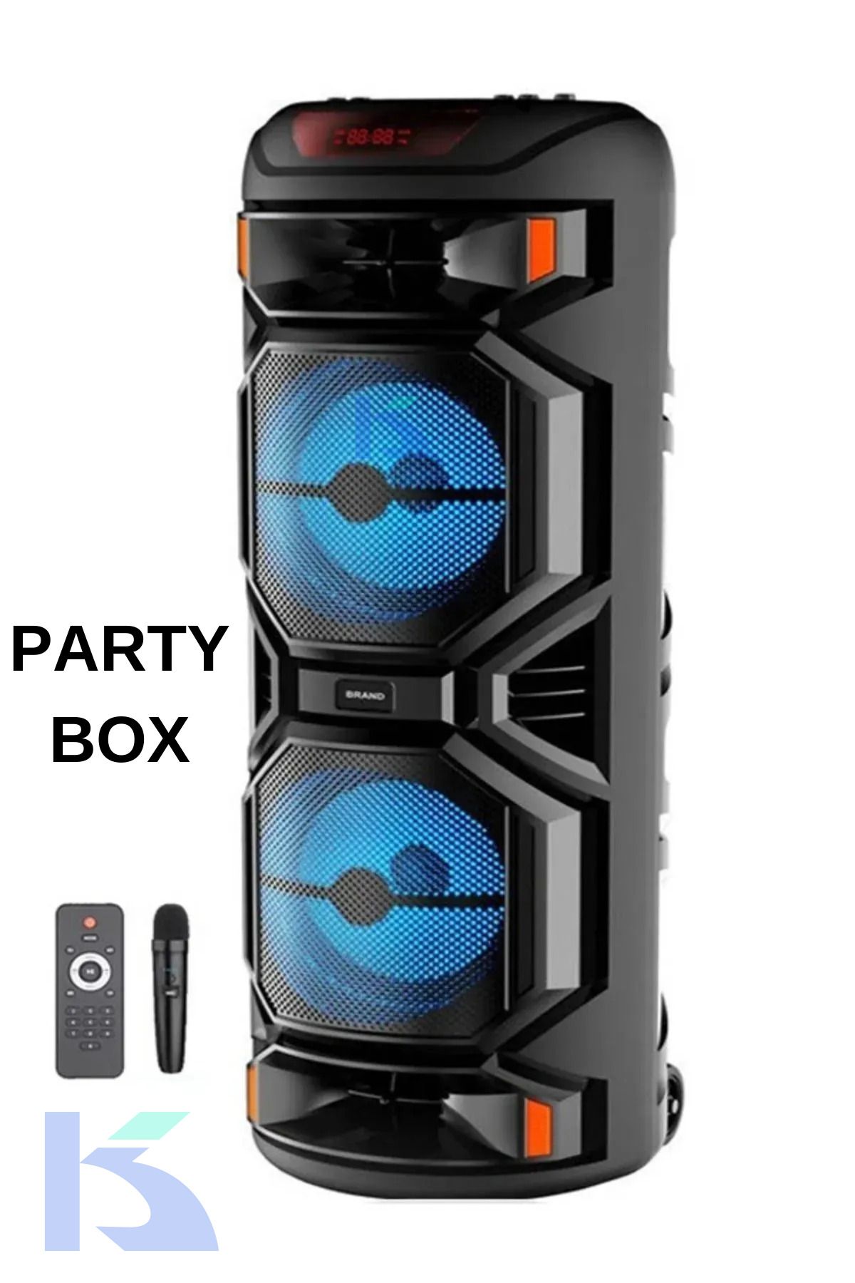 KALİTESENİNLE Işıklı Büyük Boy Party Box Bluetooth Hoparlör Taşınabilir Şarjlı Ses Sistemi RADYOLU Karaoke Mikrofn