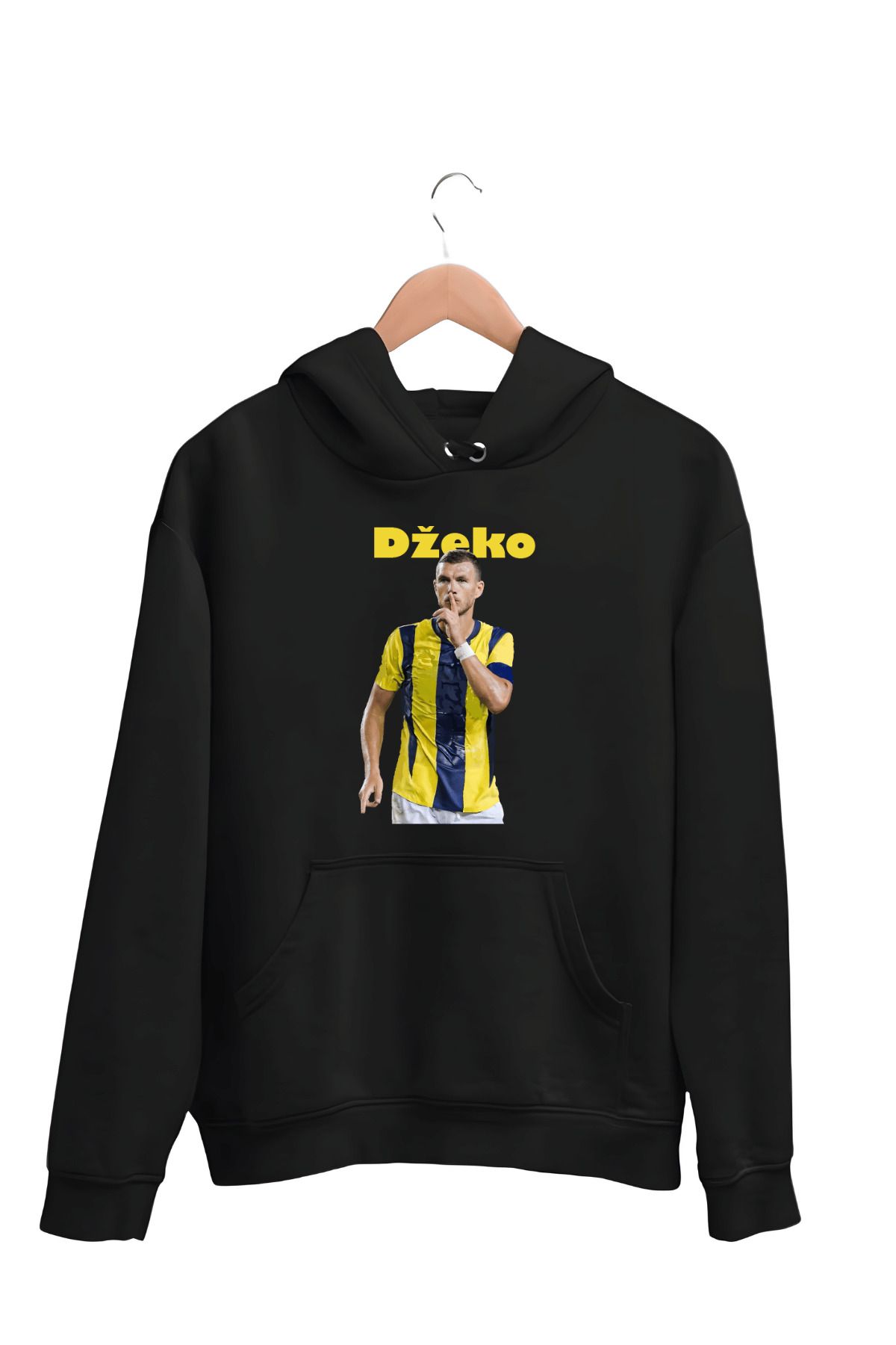 ESTİLİVO Dzeko 1 Futbol Erkek Sweatshirt Unisex Regular Giyim Oversize Sweat Kapşonlu Hoodie