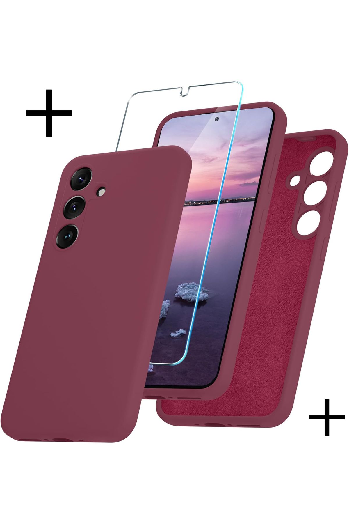 Nezih Case Samsung Galaxy A04S Uyumlu Kadife İç Yüzey Kılıf + Tam Kaplayan Ekran Koruyucu