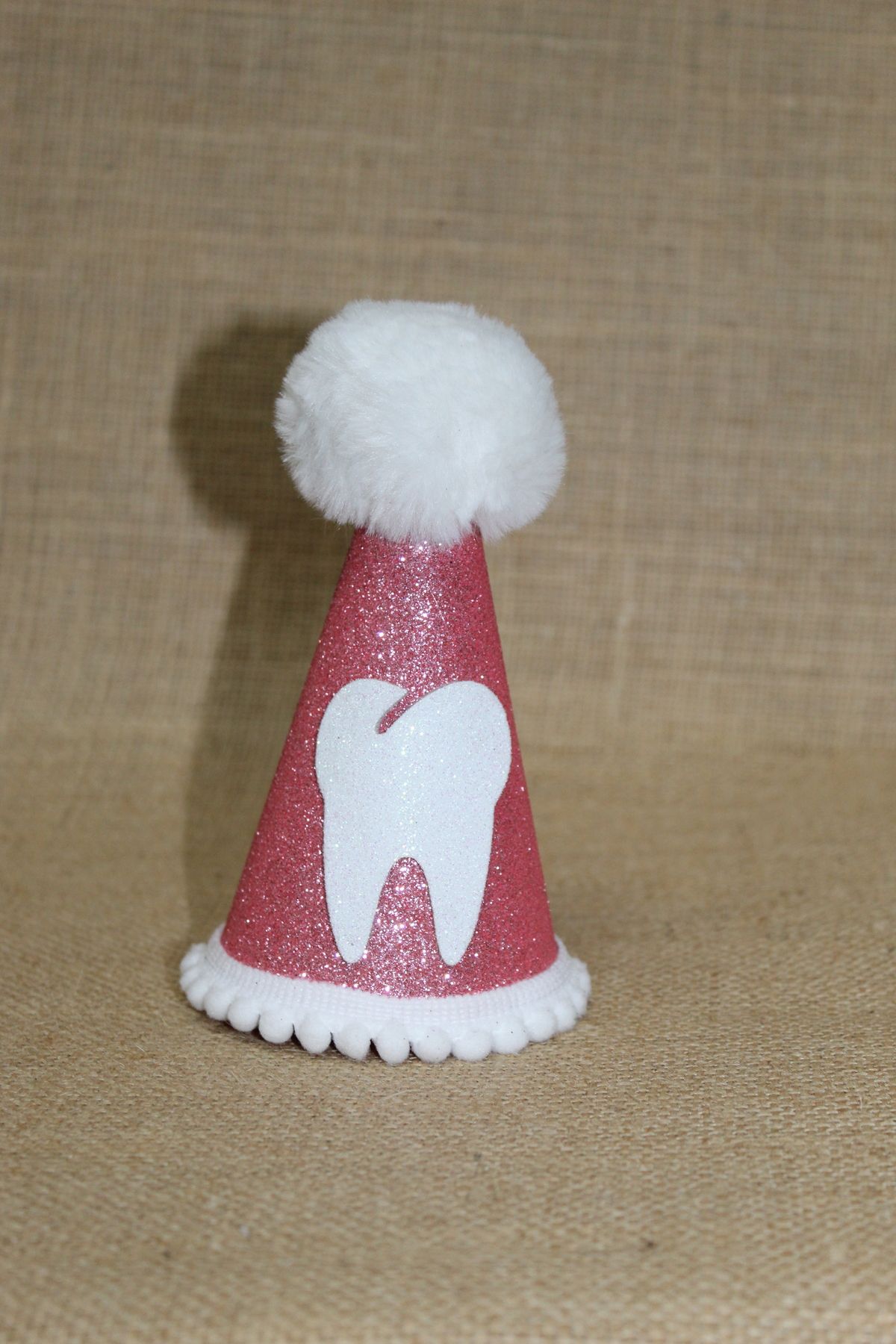 asöy Dental Party I Had Teeth Out Pălărie Pălărie Albă Cu Pompon Pălărie Roz Cu Sclipici Strălucitoare - One Size