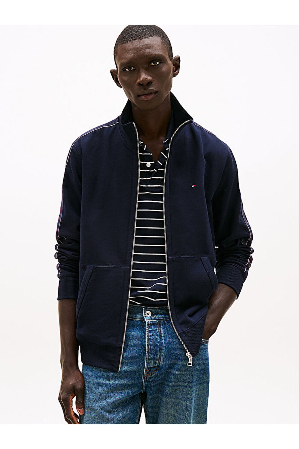 Tommy Hilfiger Contrast Tape Zip-Thru Sweatshirt