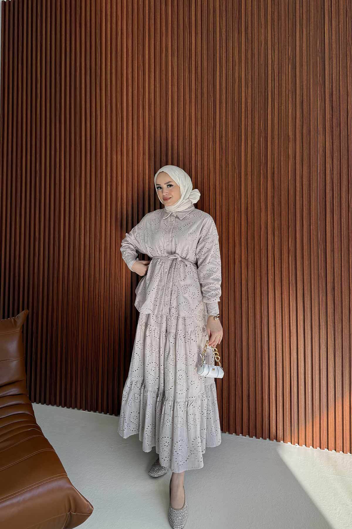 Melike Tatar-32-4014 Model Brode Set - Stone 3