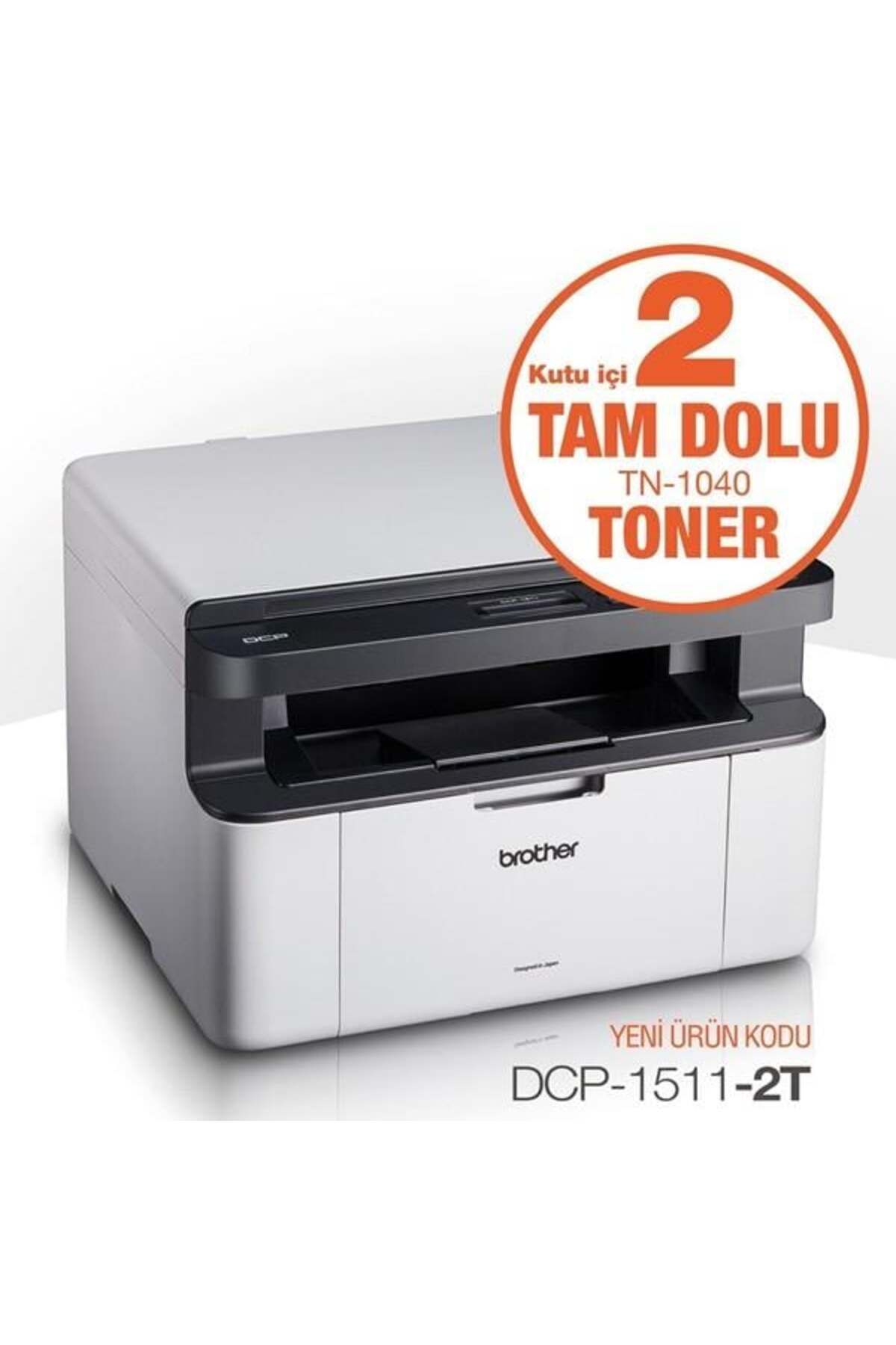 Brother Dcp-1511-2t A4 Siyah Çok Fonksiyonlu Laser Yazıcı Usb 2.0 Demo 1 Tonerli