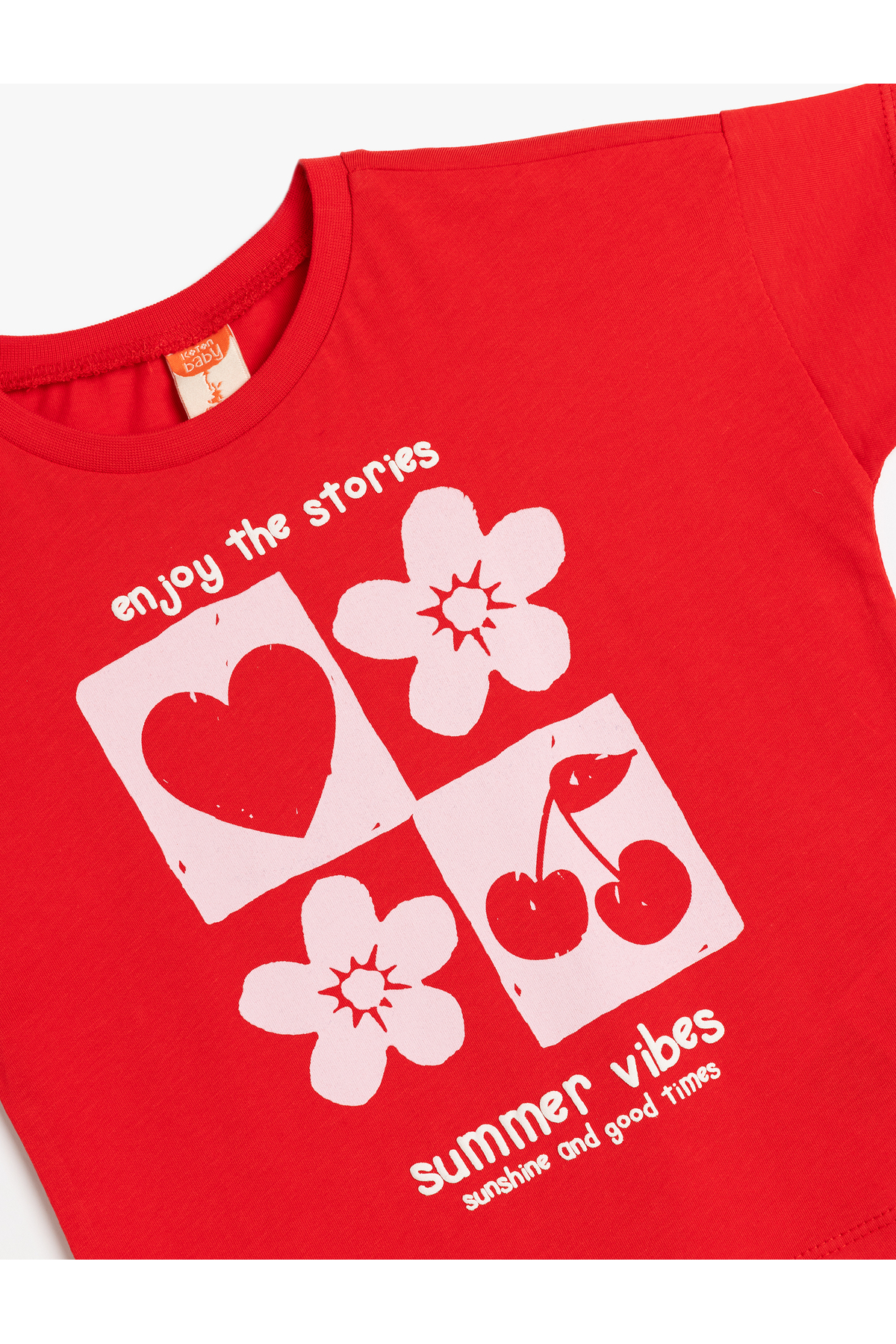 Koton Baskılı Kısa Kollu Bisiklet Yaka Pamuklu Tişört fotoğrafı 3 (önizleme)