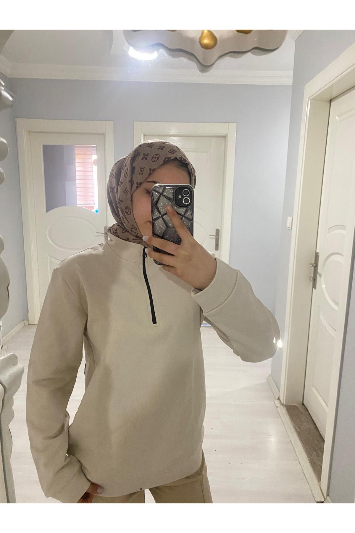 Nasr Textil Fermuarlı Oversize Sweat