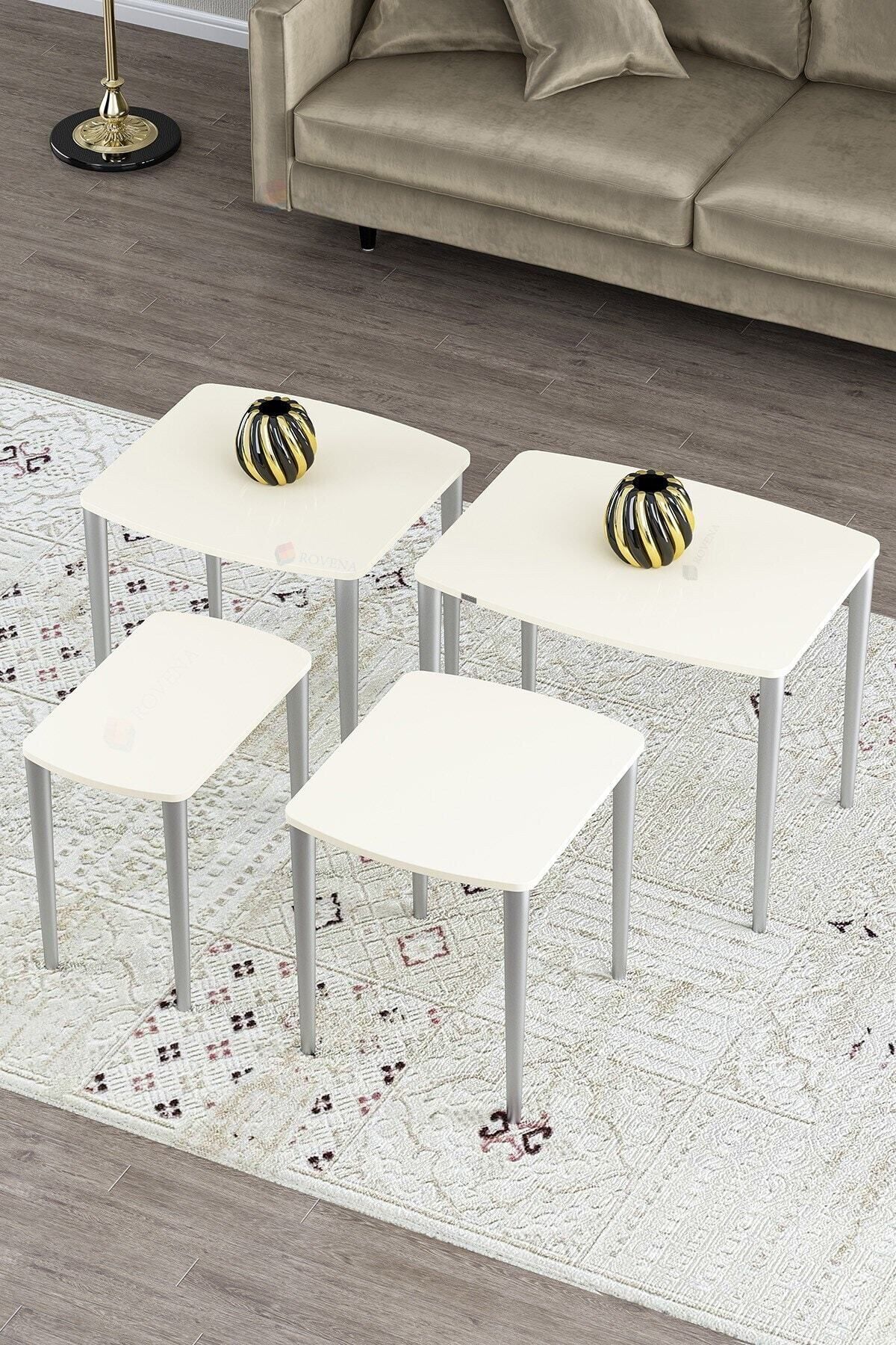 Zerra Mdf Lake Boyalı 1.sınıf 4lü Zigon Sehpa Takımı-2