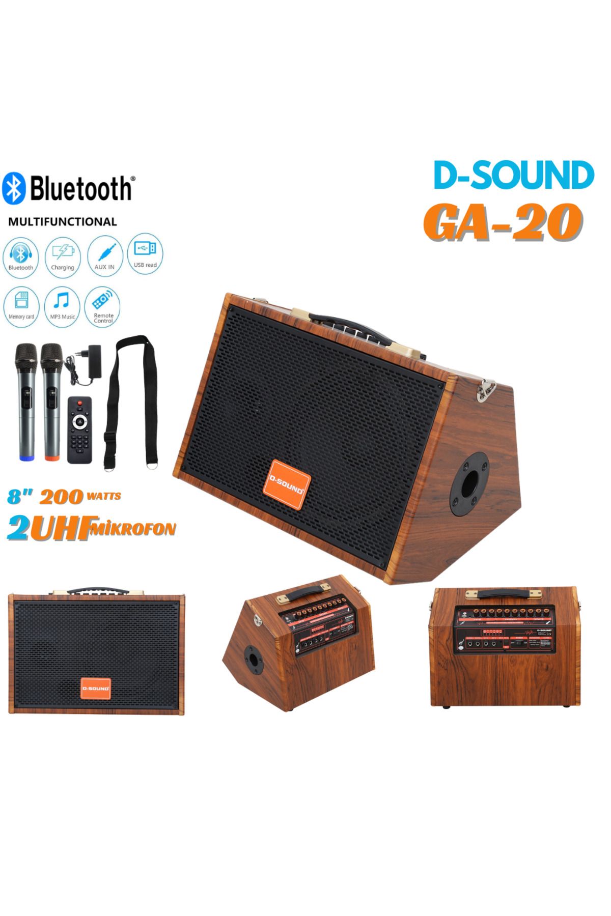 D-sound D SOUND GA-20 MODEL TAŞINABİLİR ŞARJLI BLUETOTHLU HOPERLÖR