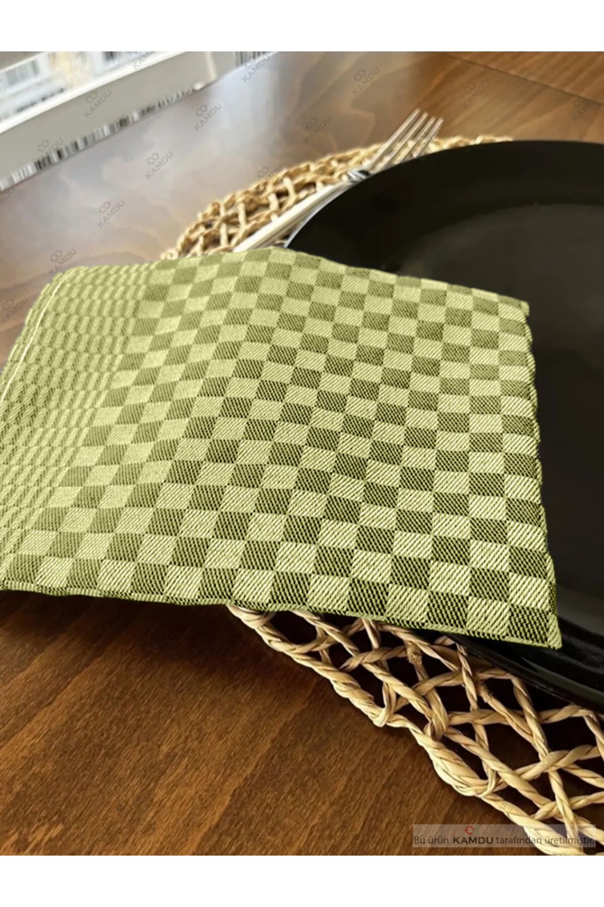 Kamdu-4 Pieces 40X60 Checkered Napkin - Kitchen Towel, Luxury Kitchen Towel, Presentation Napkin 3