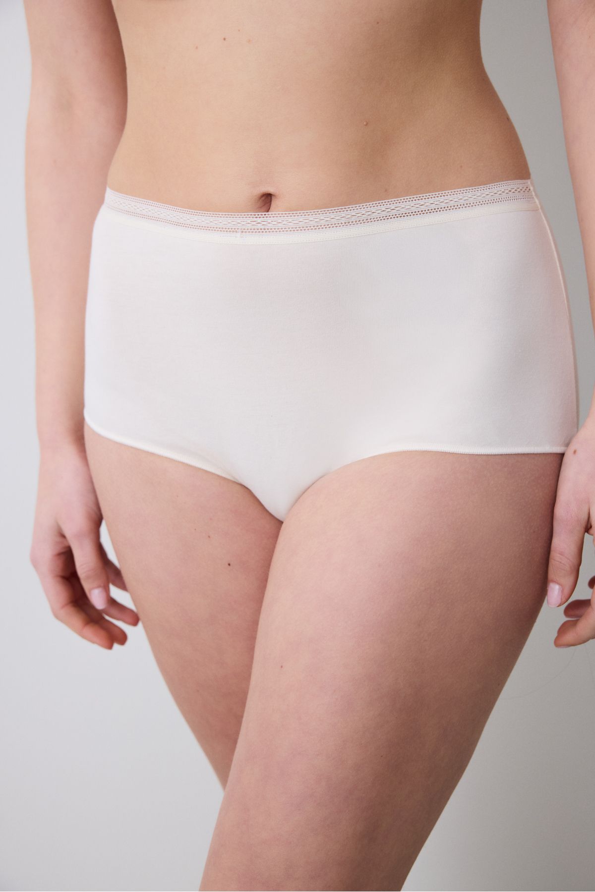 Penti Easy Cotton Trim Highwaist Krem Slip Külot