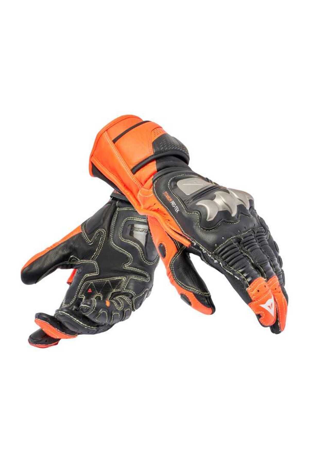 Dainese Eld/ Full Metal 7 Gloves Black/red-fluo/