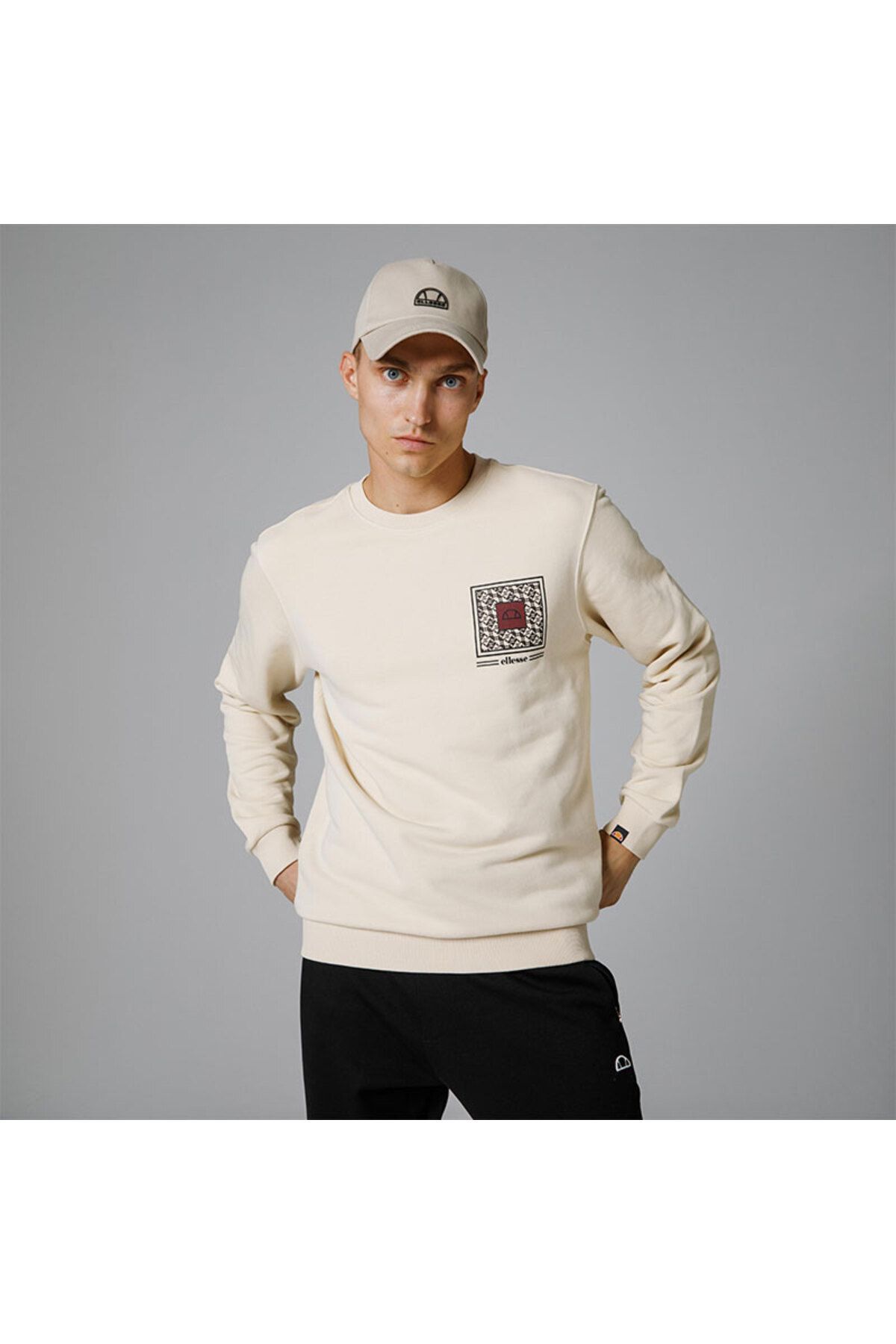 ELLESE ELLESSE ERKEK SWEATSHIRT EM232 BEIGE