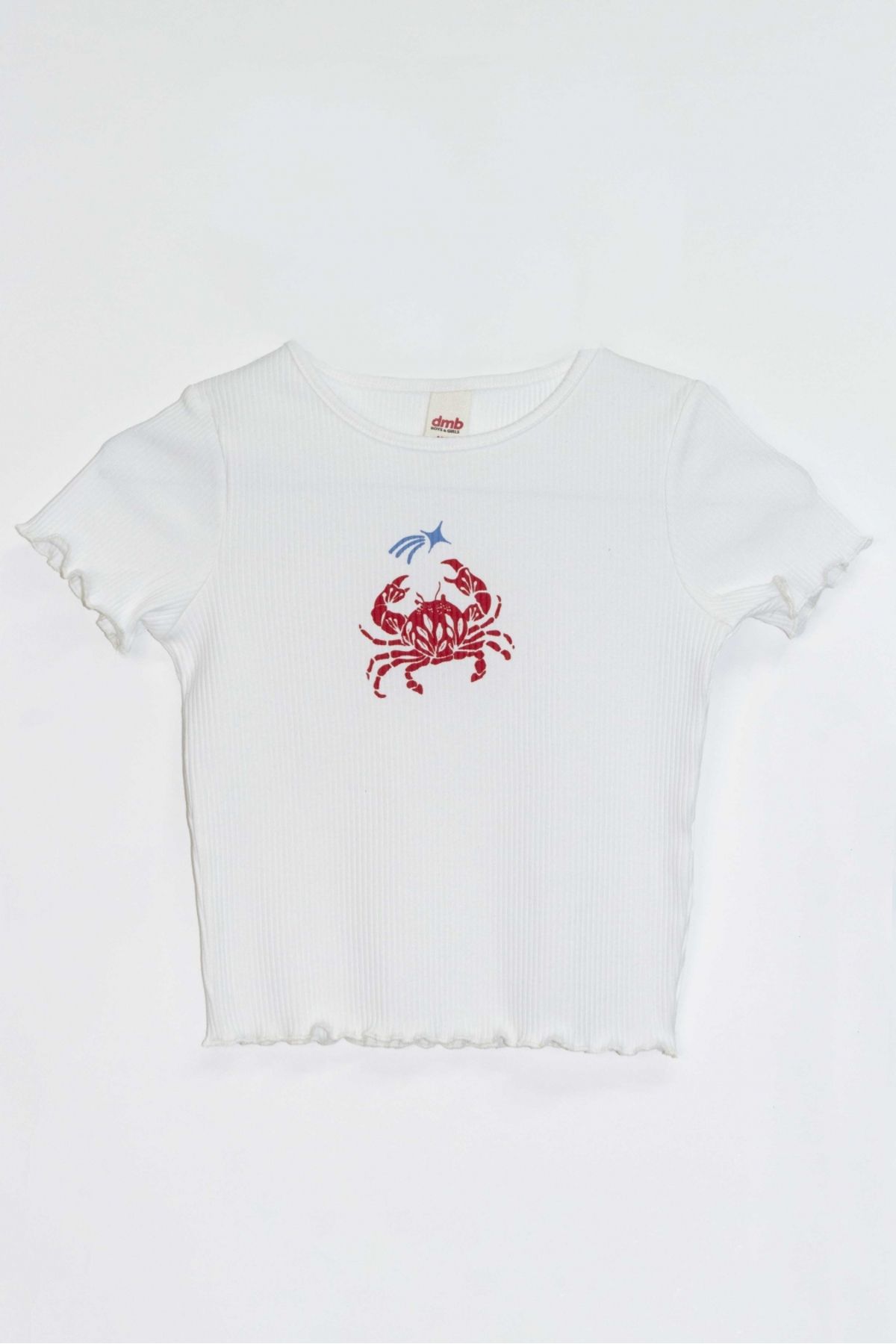 DMB BOYS & GIRLS-Crab Printed Ribbed Hem Wavy Girl's Bodysuit 1