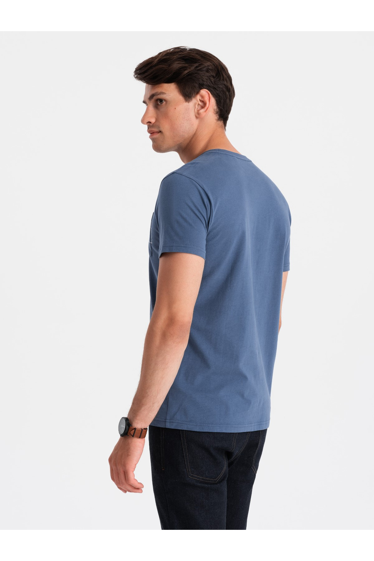 OMBRE-Ανδρικό μπλουζάκι από βαμβακερή τσέπη Ombre Streetstyle - indigo V9 OM-TSCT-0108 L 8
