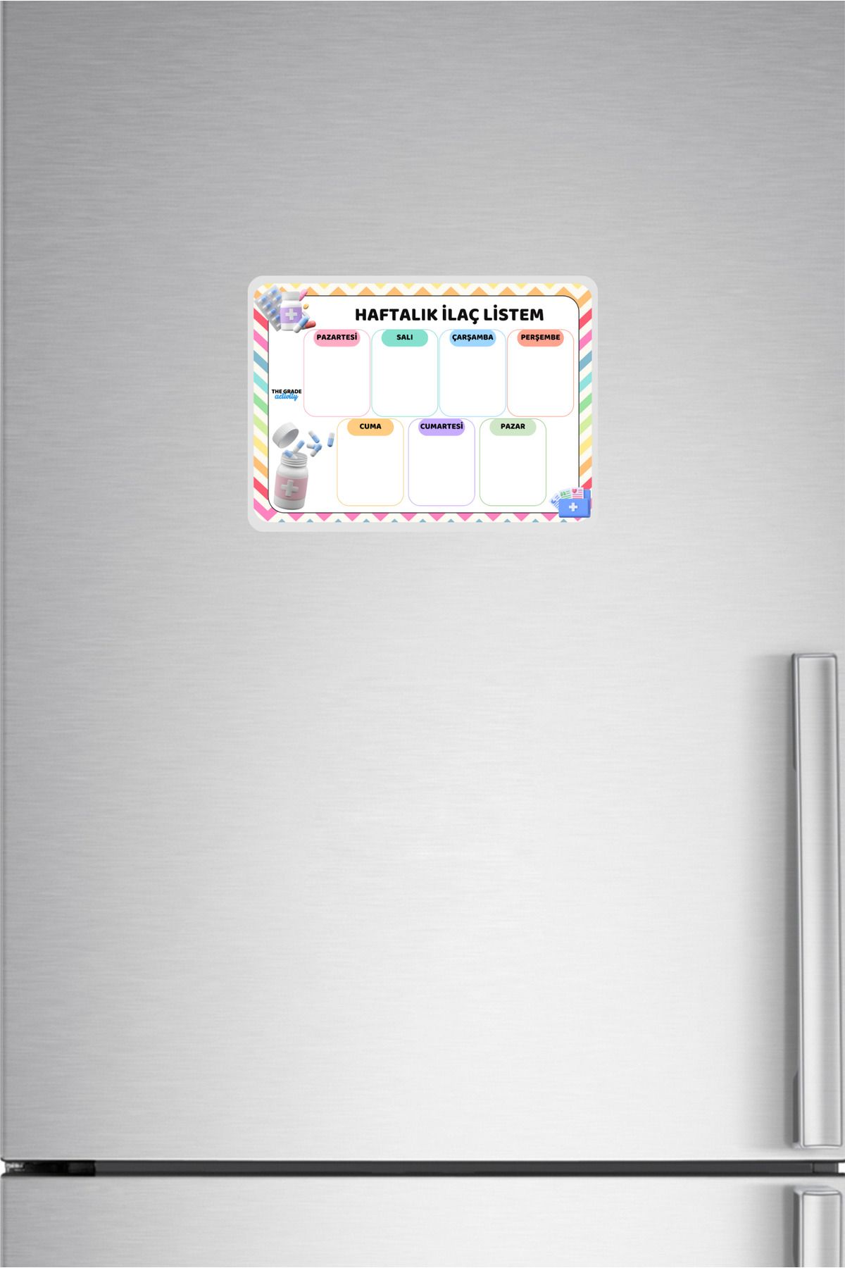 The Grade-Summer-Sil Note Holder with Magnet - 21X15 Weekly Medicine List 4