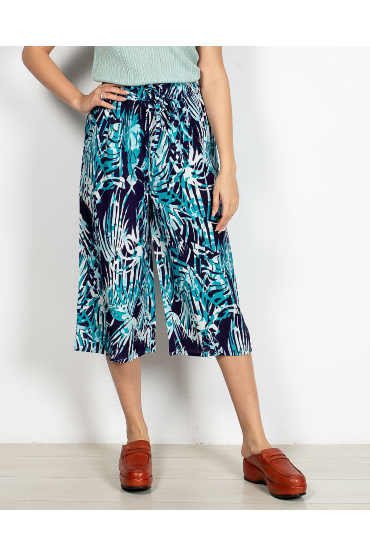 Miniprix-Pantaloni trei sferturi cu talie elastica N904638004 2