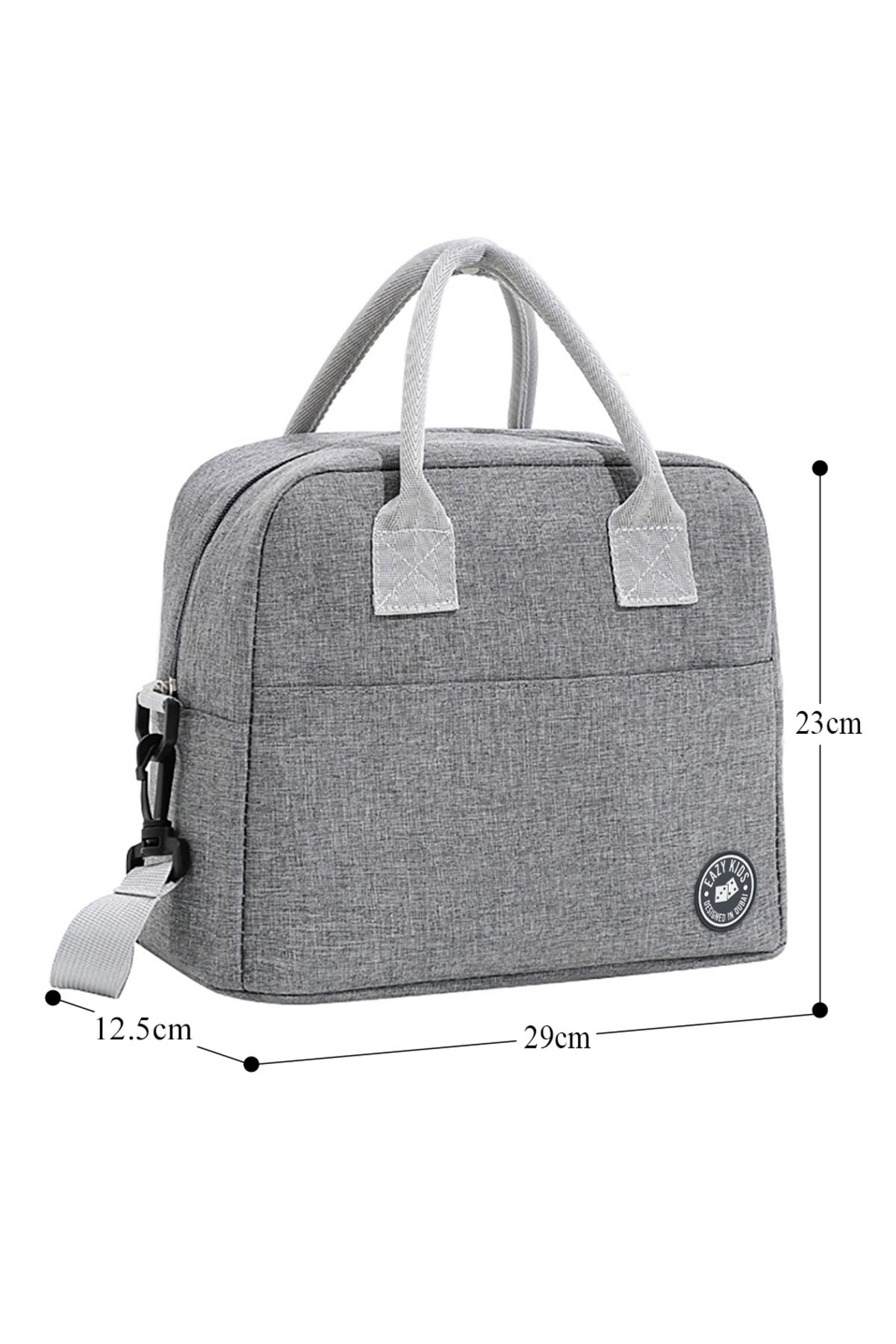 Eazy Kids-Eazy Kids Unicorn Green 6 / 4 Compartment Bento Lunch Box w / Lunch Bag - Grey 8