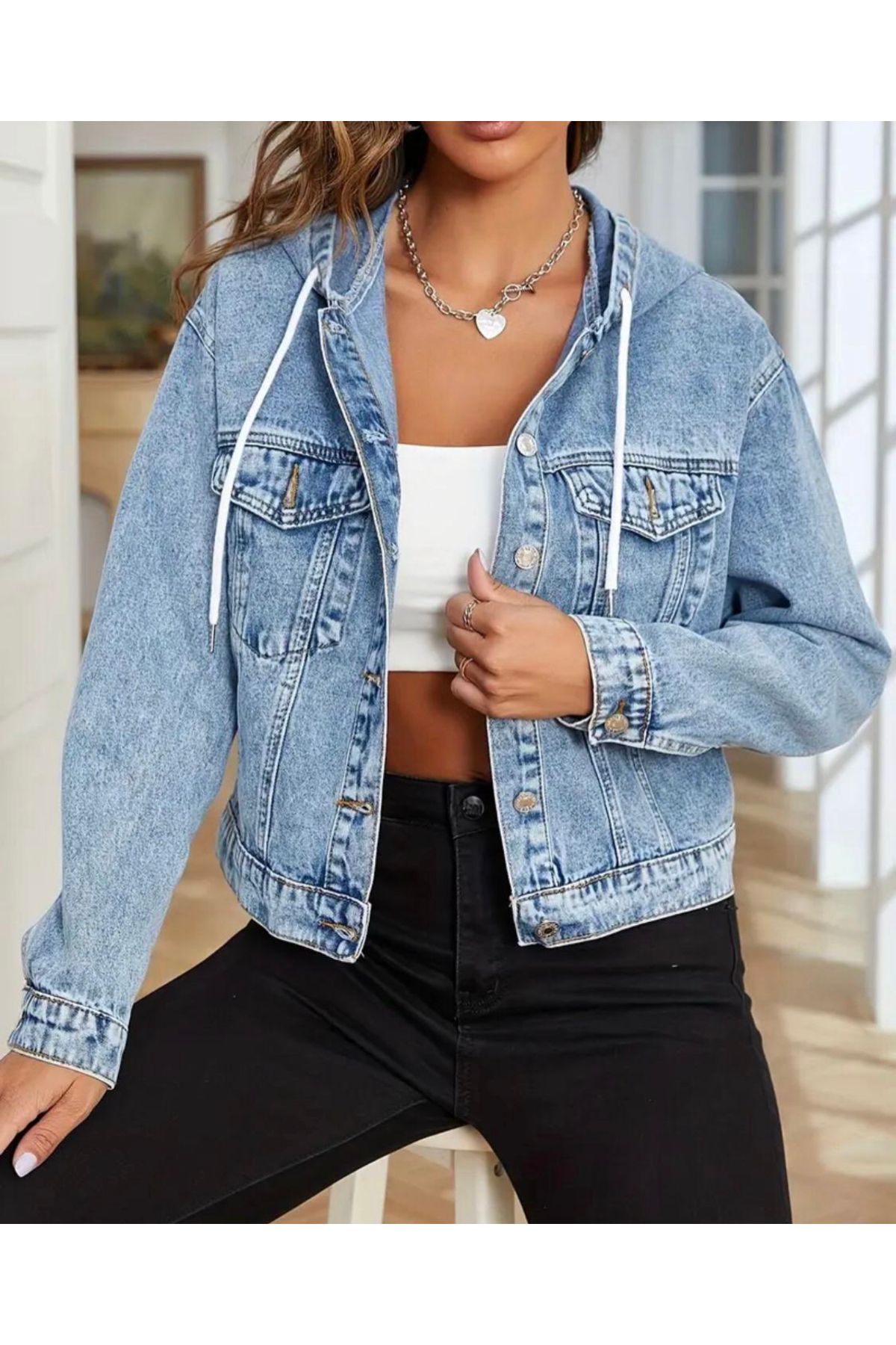 Butika-Blue Denim Vest and Jacket Set 2