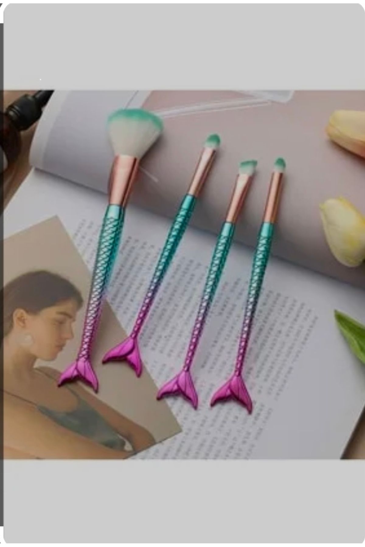 Nurella Kozmetik-Makeup Brush Beauty 4-Piece Fish Makeup Brush Set 2