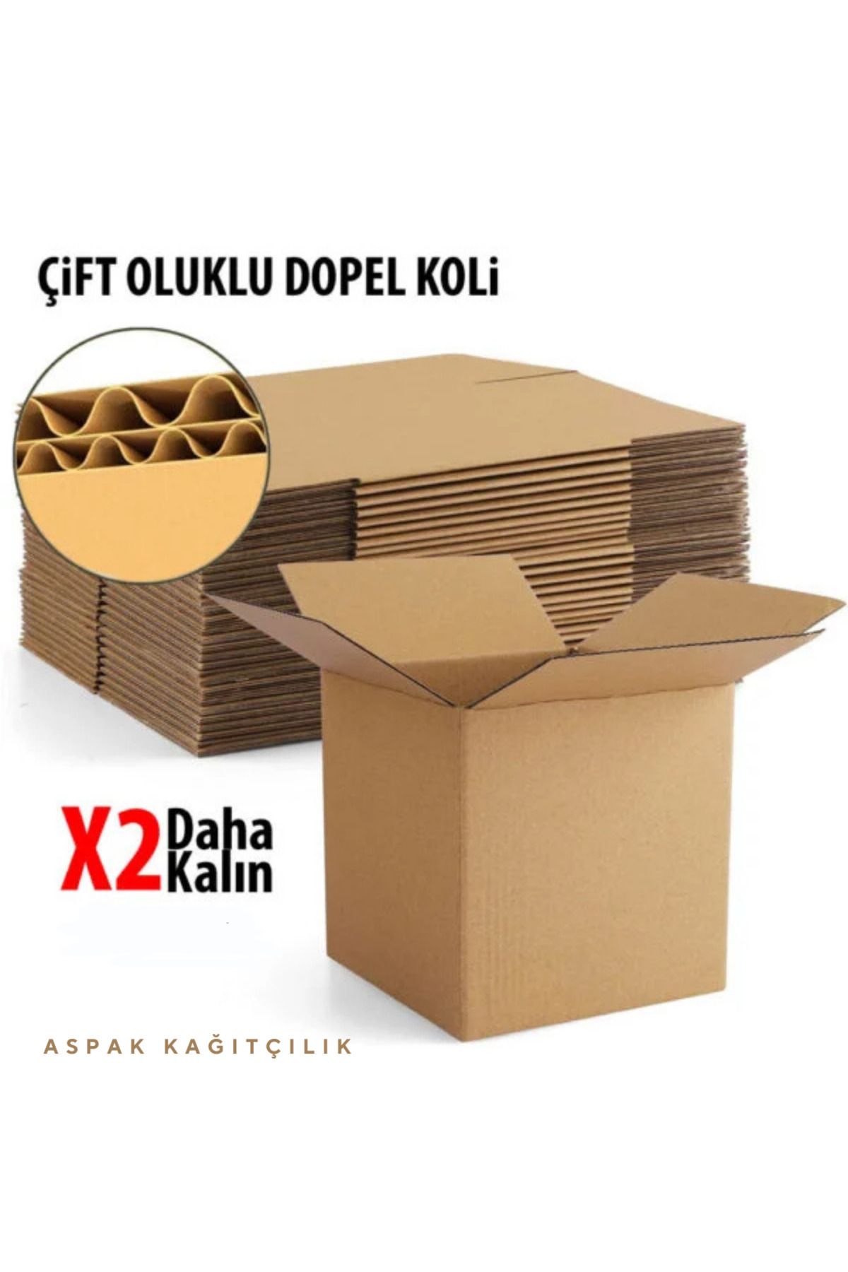 Aspak 80x50x50 Taşıma Kolisi-çift Oluklu-10 Adet-boş Koli