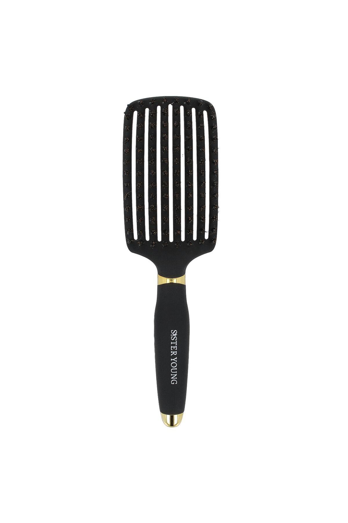 SISTER YOUNG-OVIA BLACK BV - Ventilated Natural Boar Bristle Hair Brush, Black 1