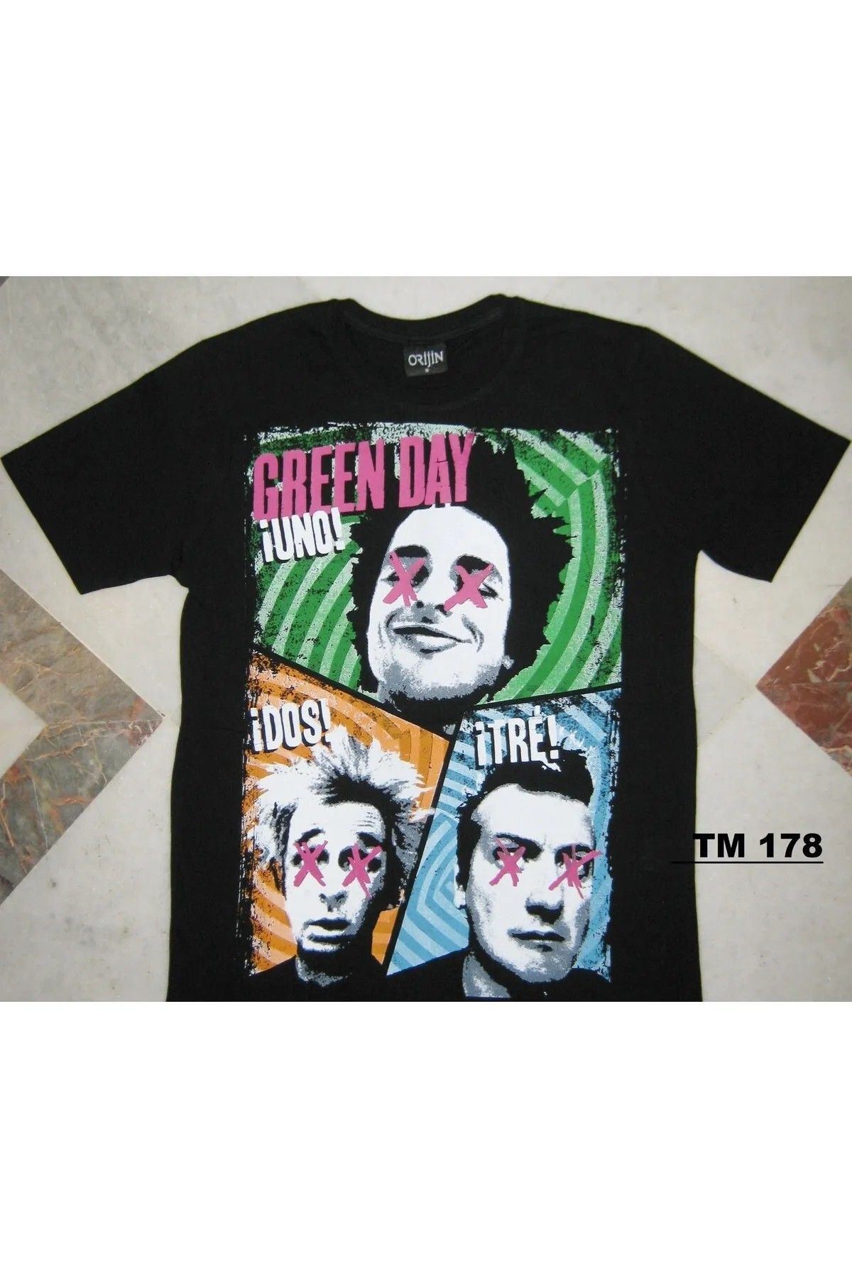 DEEFWEAR Green Day Baskılı Siyah Günlük Rahat Kesim T-Shirt