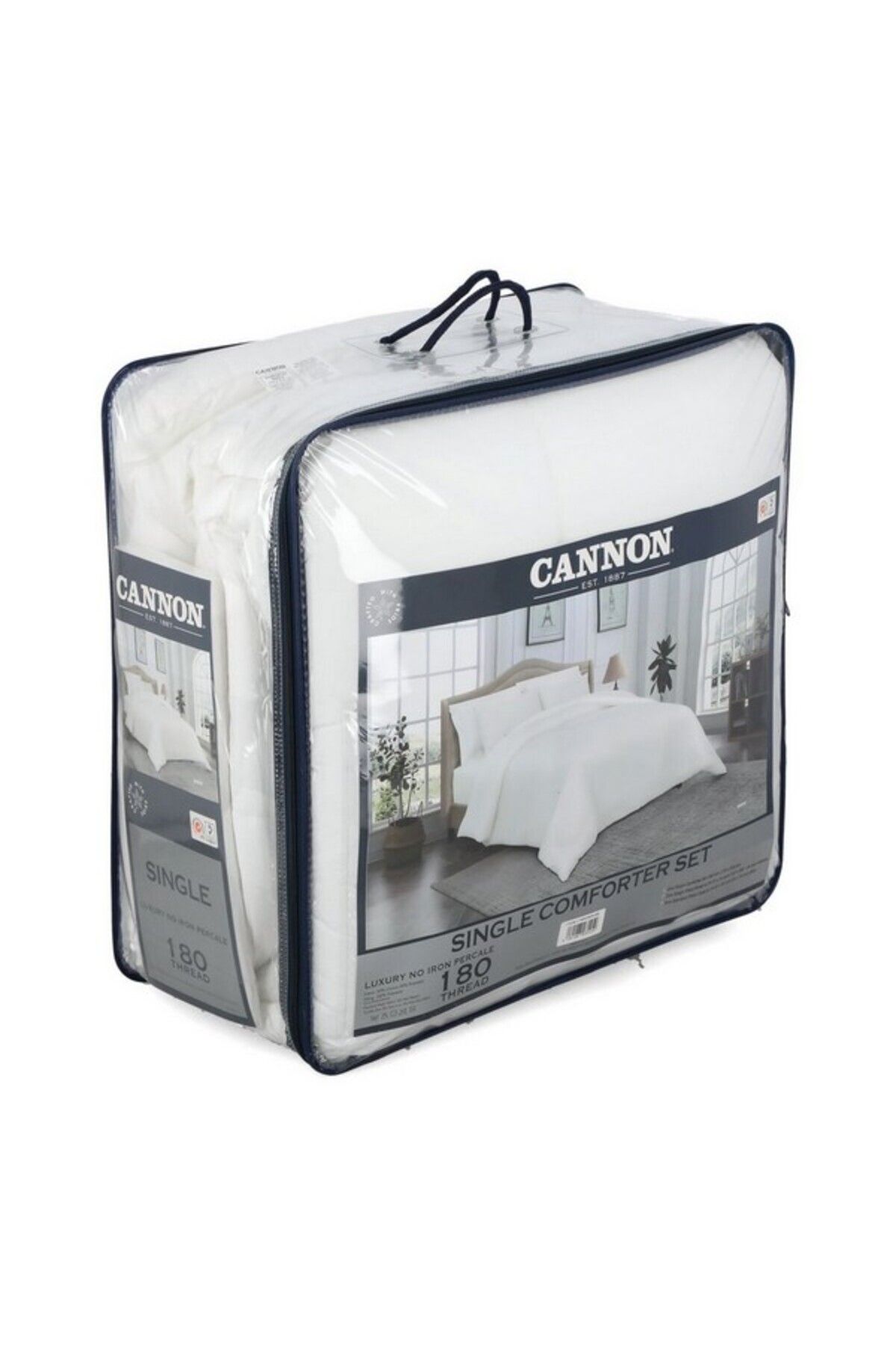 Cannon-3-Piece 180 Thread Solid Single Comforter Set 3