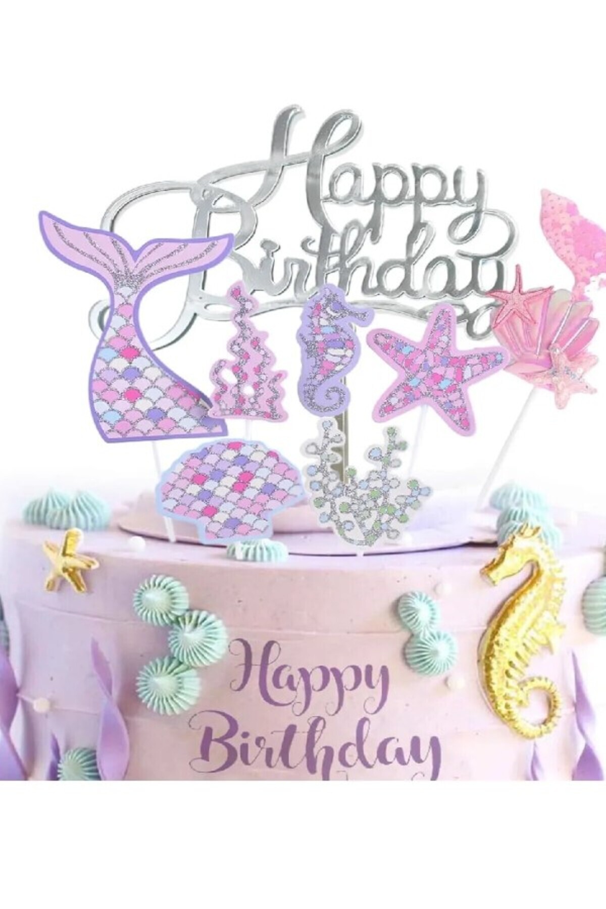 Deniz Kızı Pasta Süsü | Denizkızı Doğum Günü Konsepti | Deniz Kızı Pasta Süsleri