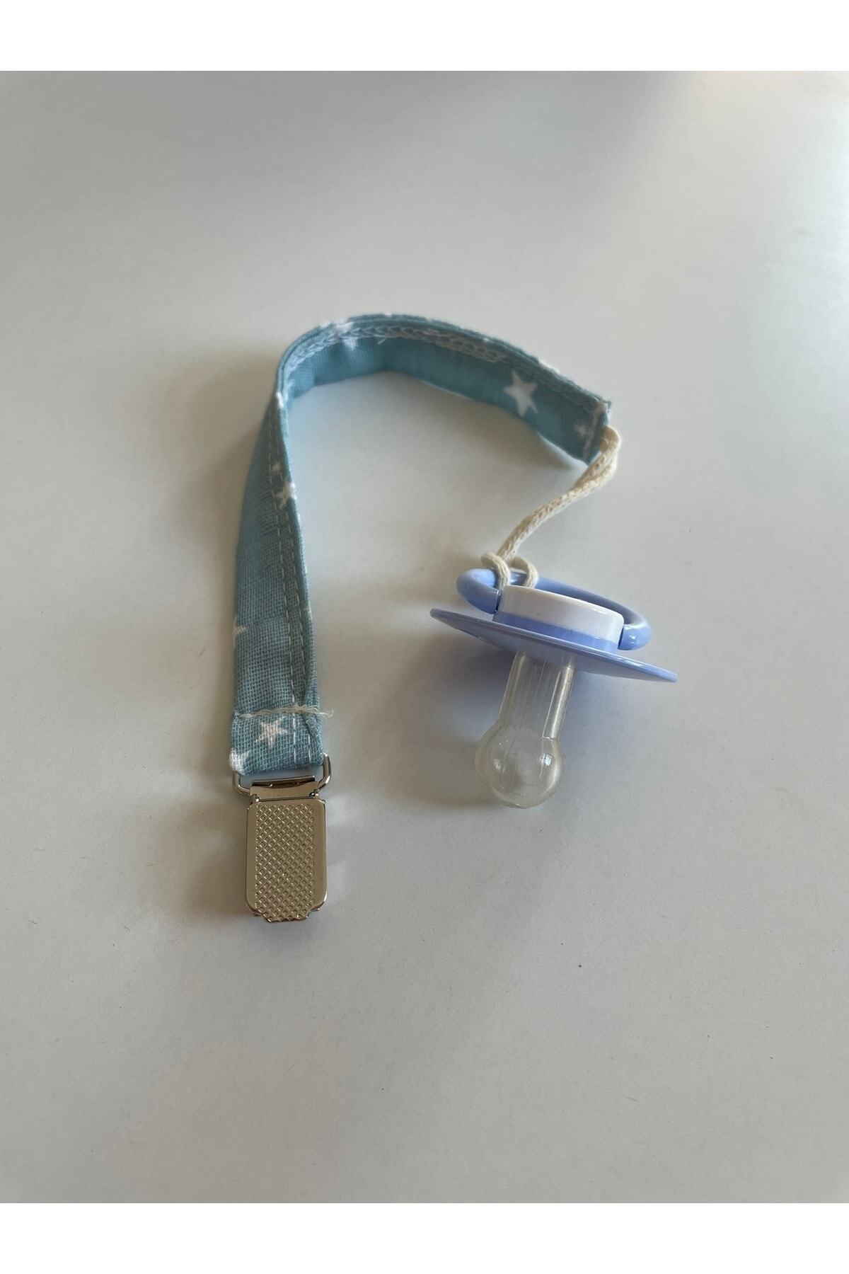 runbaby Run Baby Açık Mavi Yıldızlı Müslin Emzik Askısı fotoğrafı 2 (önizleme)