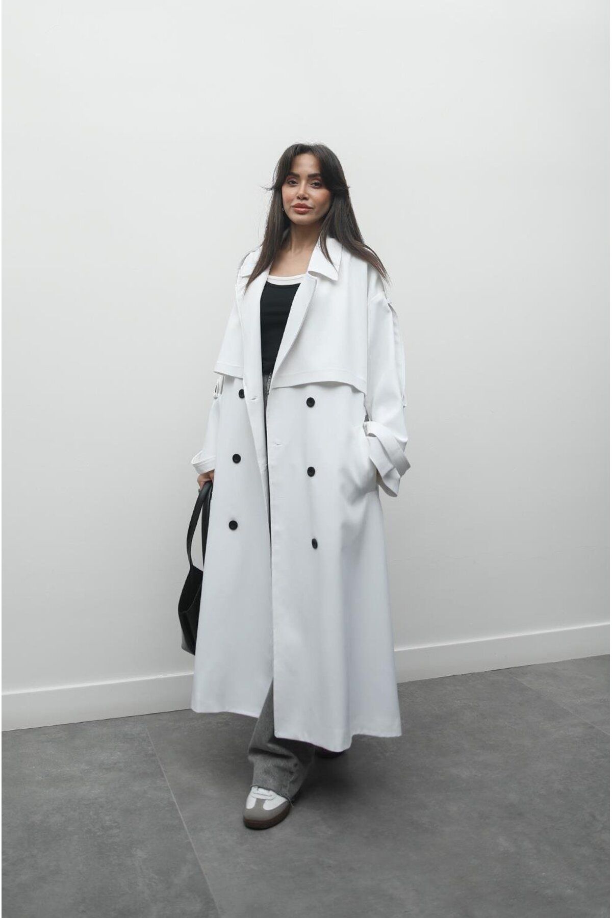 Havoş-White Premio Lined Trench Coat 2