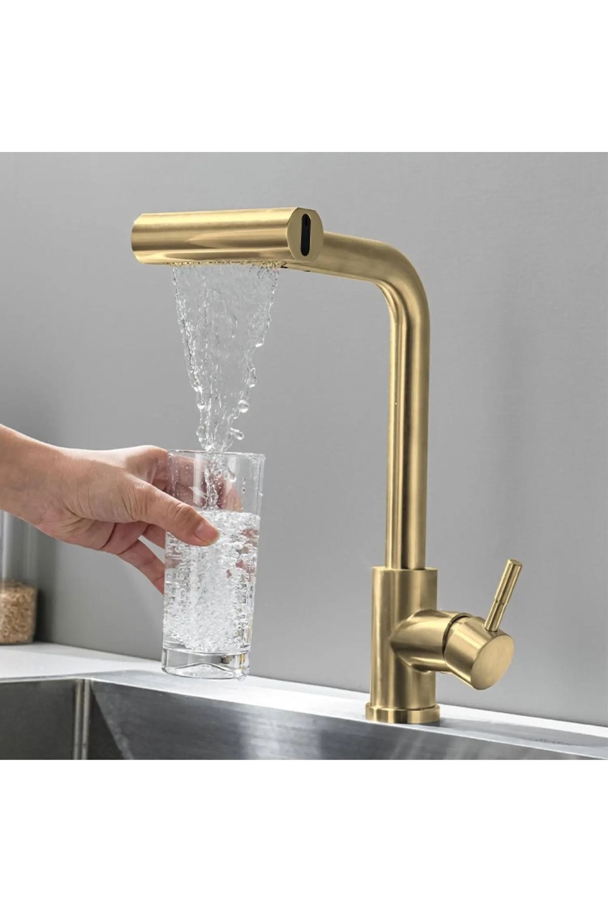 OEM-Gold Matte Shower Waterfall - 3-Function Spiral Kitchen Sink Faucet with Fountain, 7 Years Warranty 2