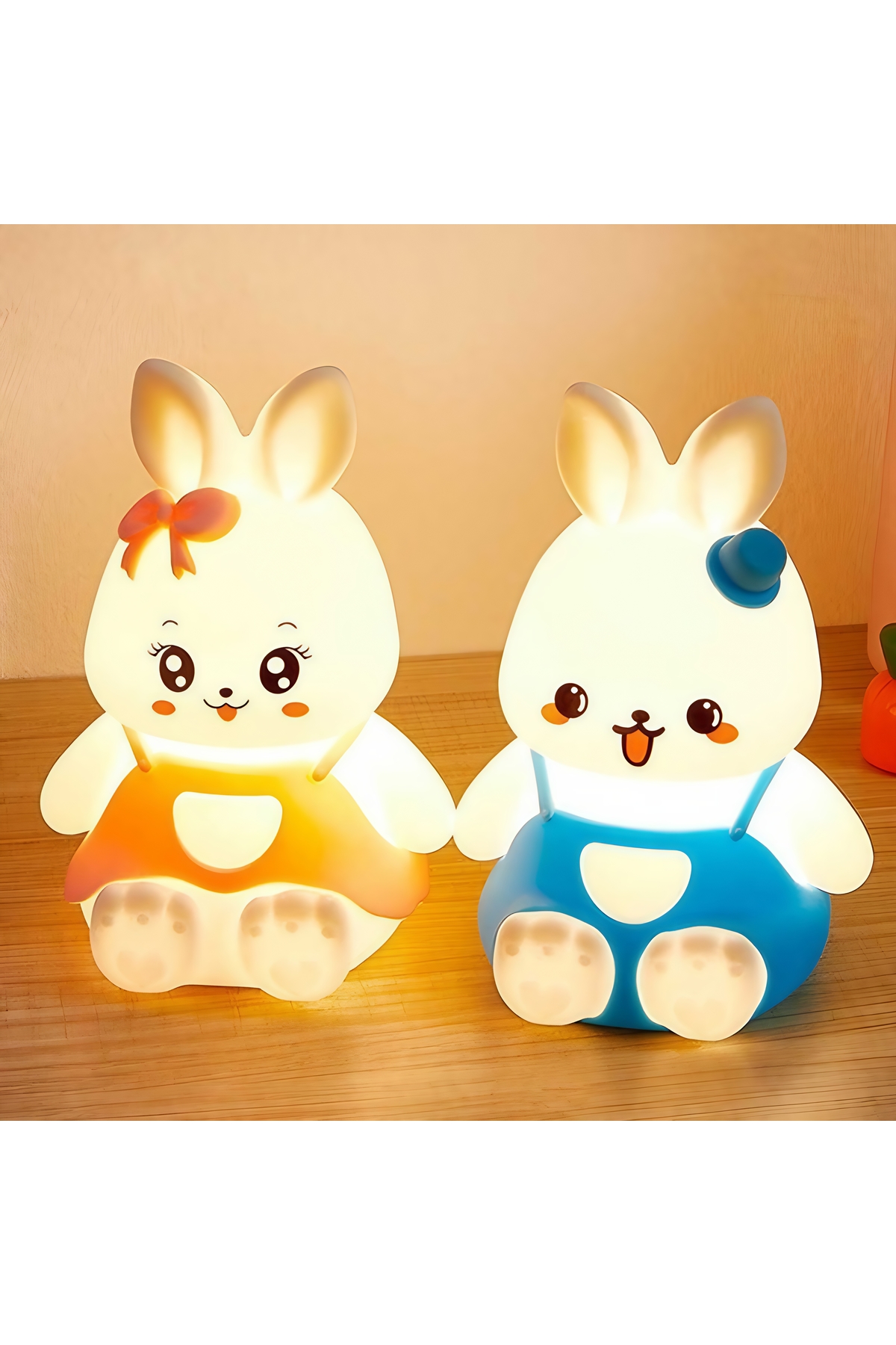 CUTTY LAMP Sevimli Tavşan Şekilli Yumuşak Dokunmatik Çocuk Bebek Odası Hediye Oyuncak Gece Lambası fotoğrafı 5 (önizleme)