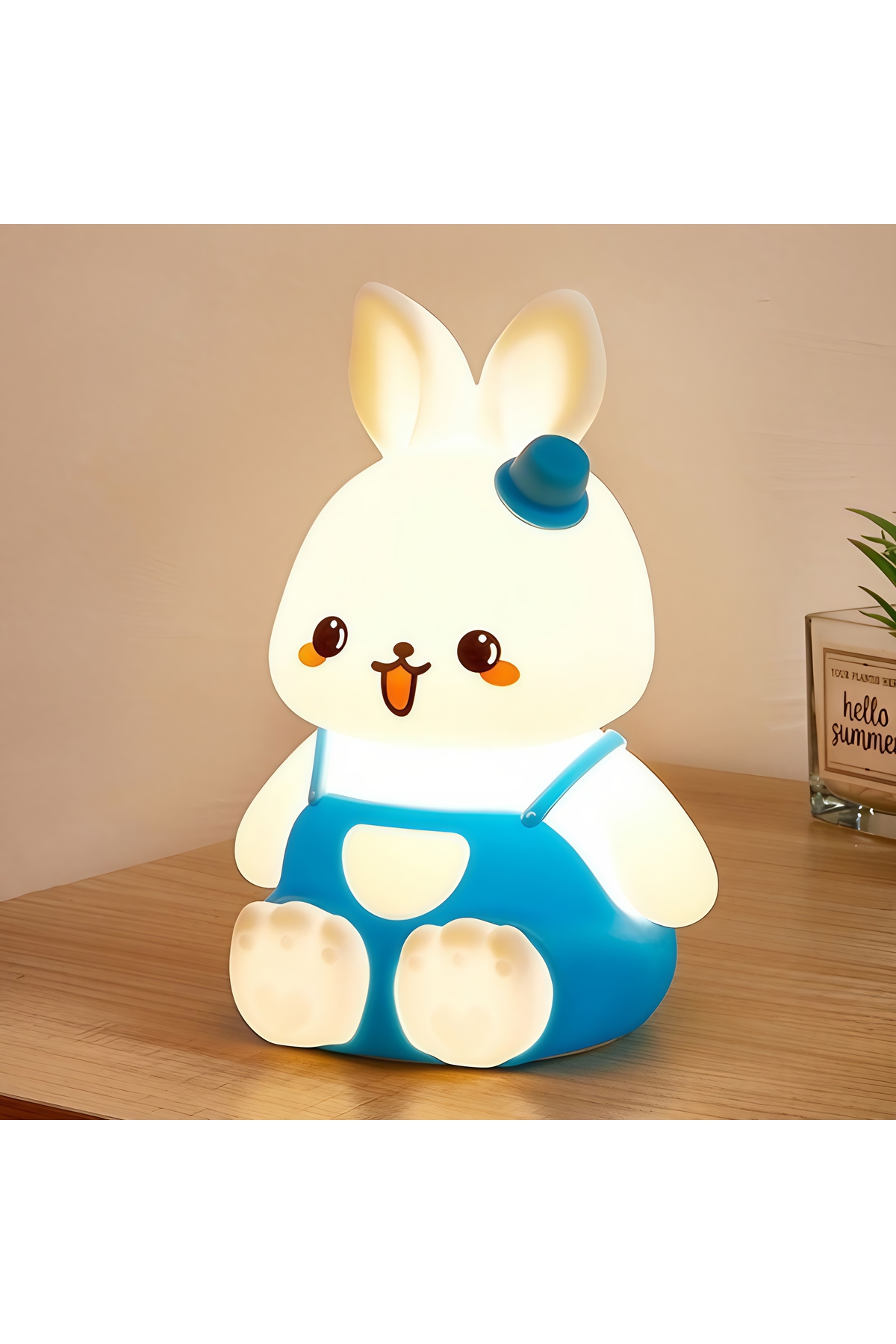 CUTTY LAMP Sevimli Tavşan Şekilli Yumuşak Dokunmatik Çocuk Bebek Odası Hediye Oyuncak Gece Lambası fotoğrafı 2 (önizleme)